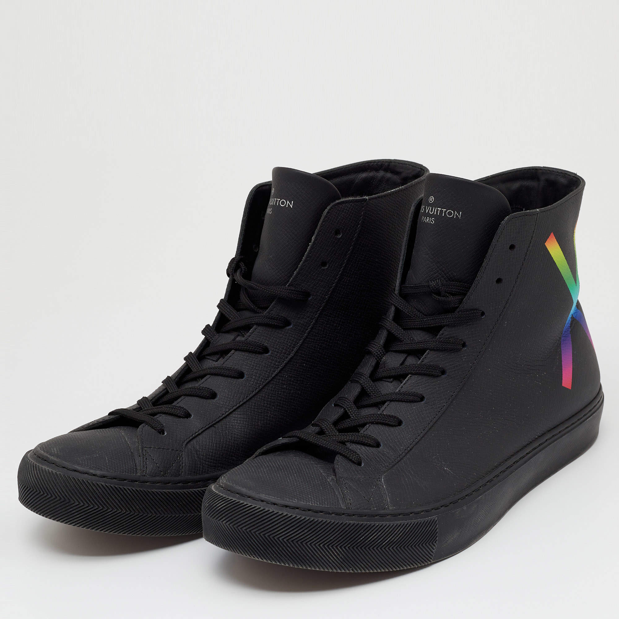 Louis Vuitton, Shoes, Louis Vuitton Black Rainbow Tattoo Mens Sneaker
