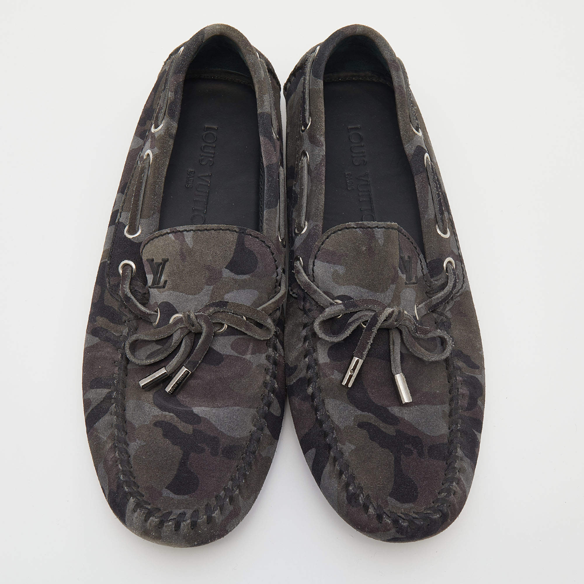 LOUIS VUITTON Monogram tapestry LV Loafer Shoes 11 Camouflage unused 78061