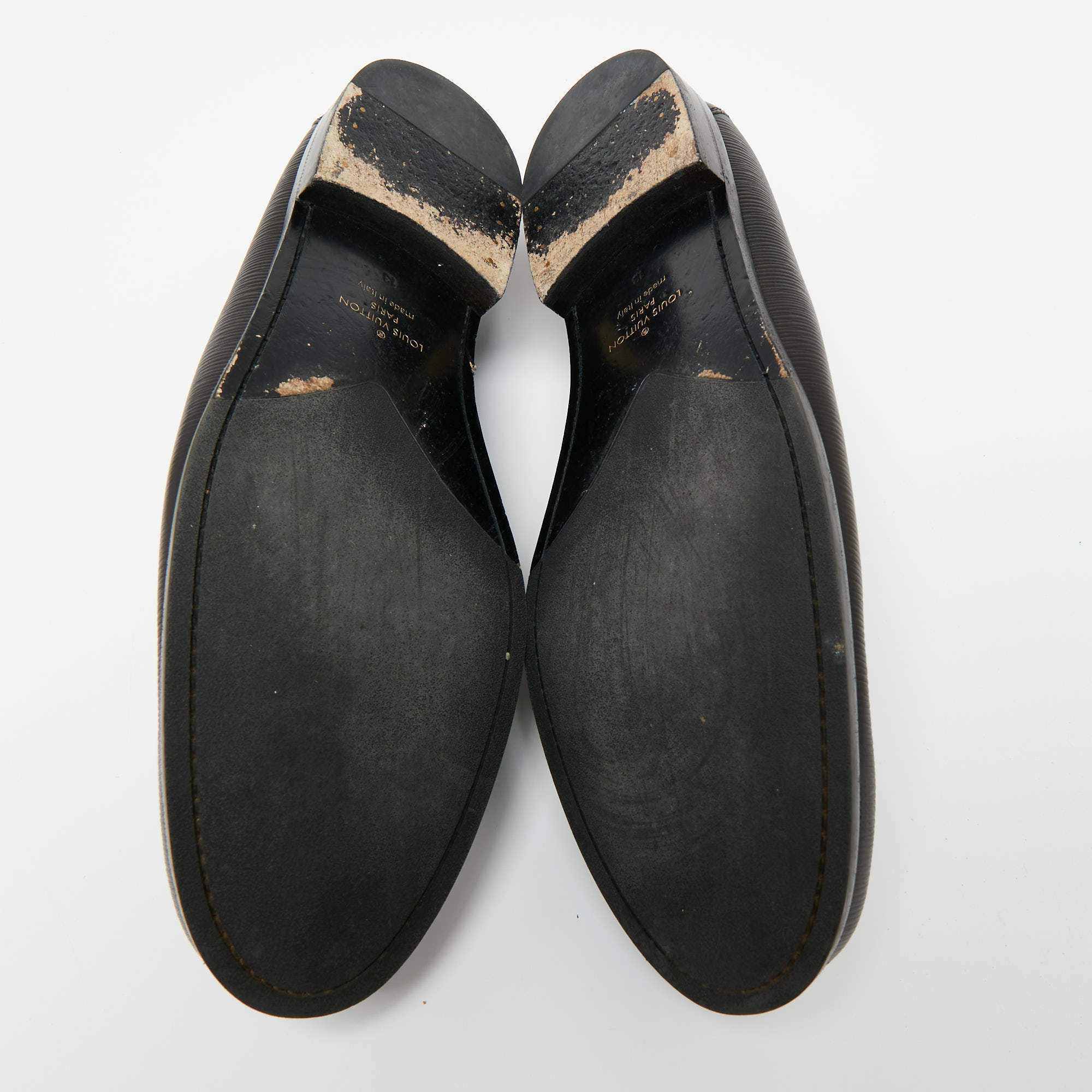 Louis Vuitton Black Epi Leather Major Loafers Size 47 Louis