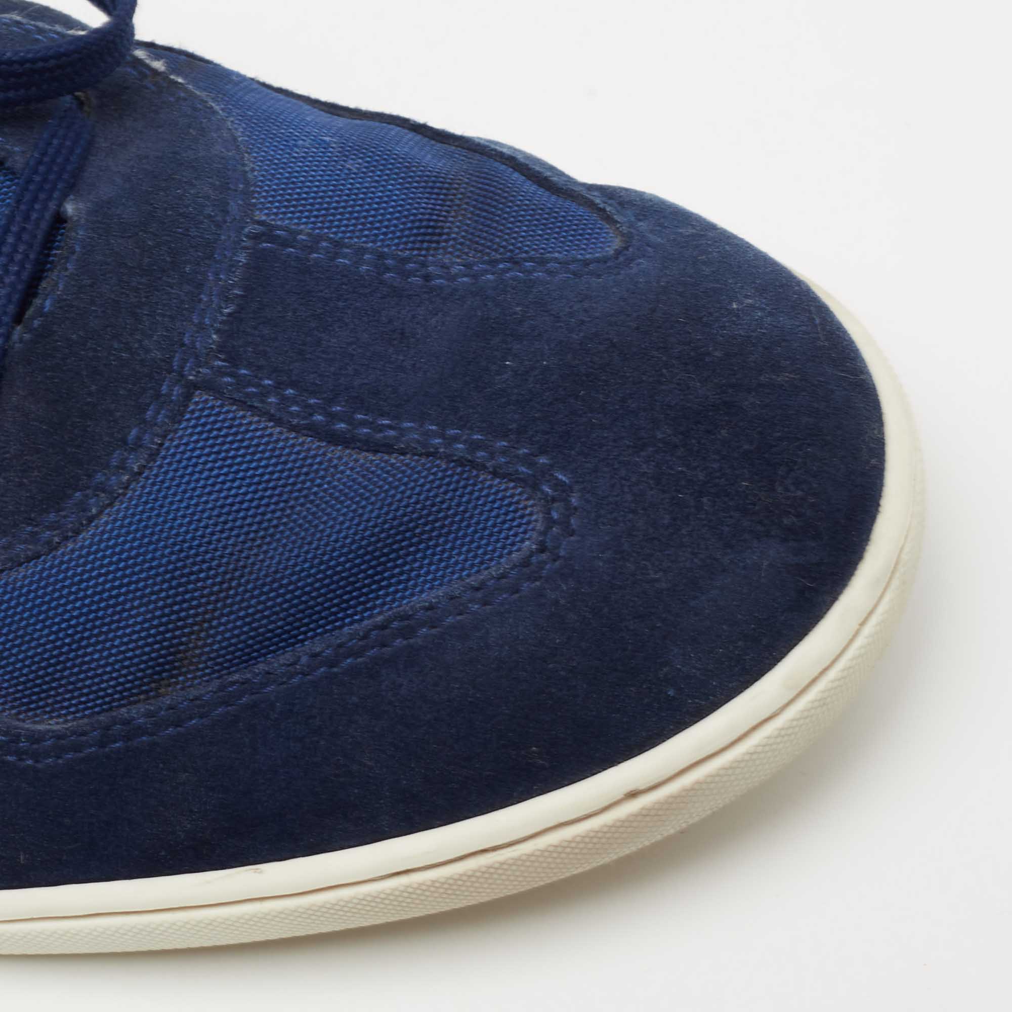 Louis Vuitton Blue Suede And Canvas Trainers Low Top Sneakers Size 44 Louis  Vuitton | The Luxury Closet