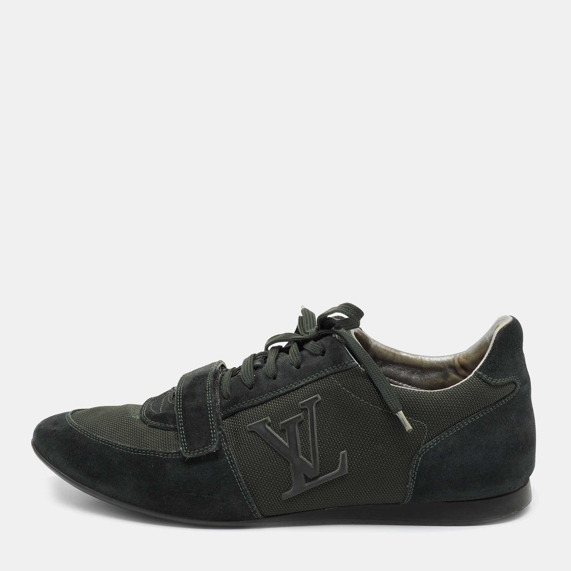 LOUIS VUITTON Low-cut sneakers / US7 / green / suede / ABBESSES