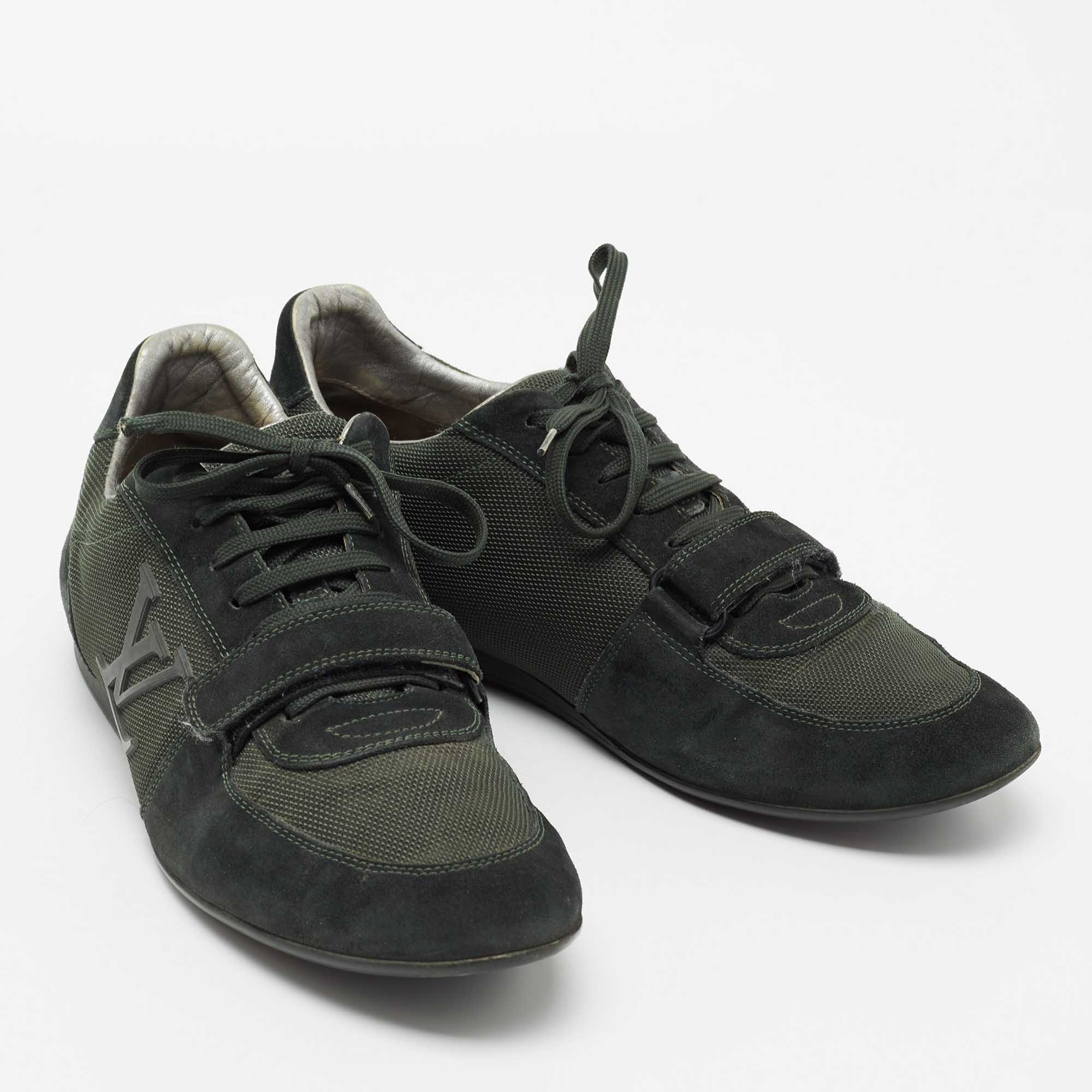LOUIS VUITTON Low-cut sneakers / US7 / green / suede / ABBESSES