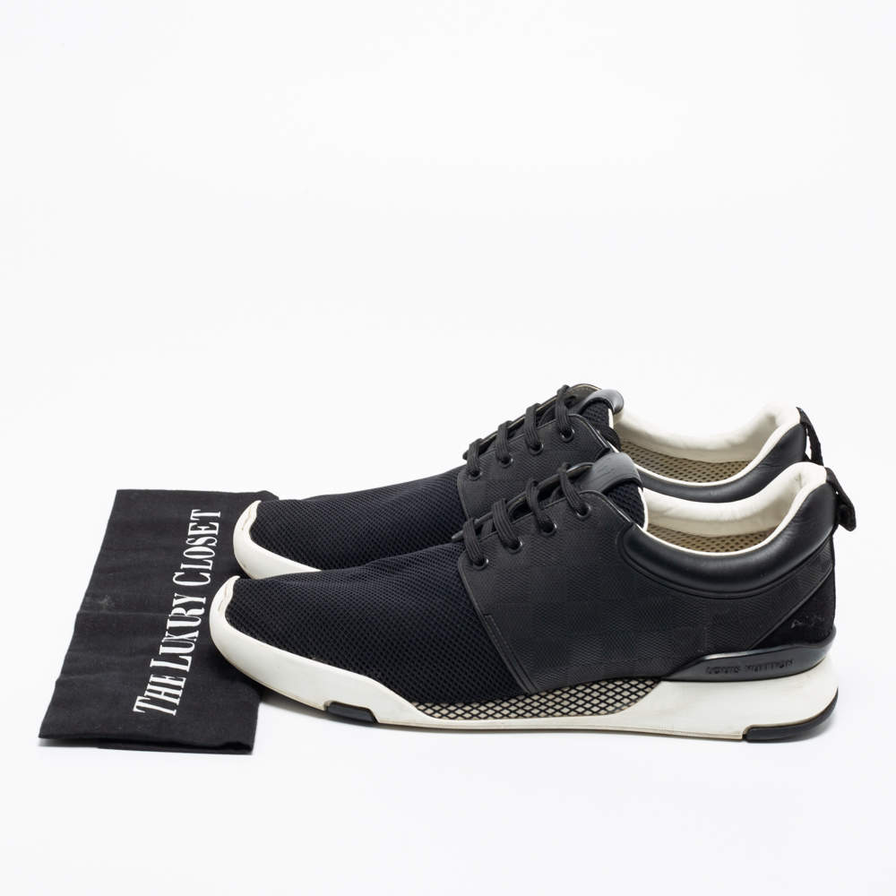 Louis Vuitton Fastlane damier low top sneakers black mesh 8.5 US 41.5 EU  GO1105