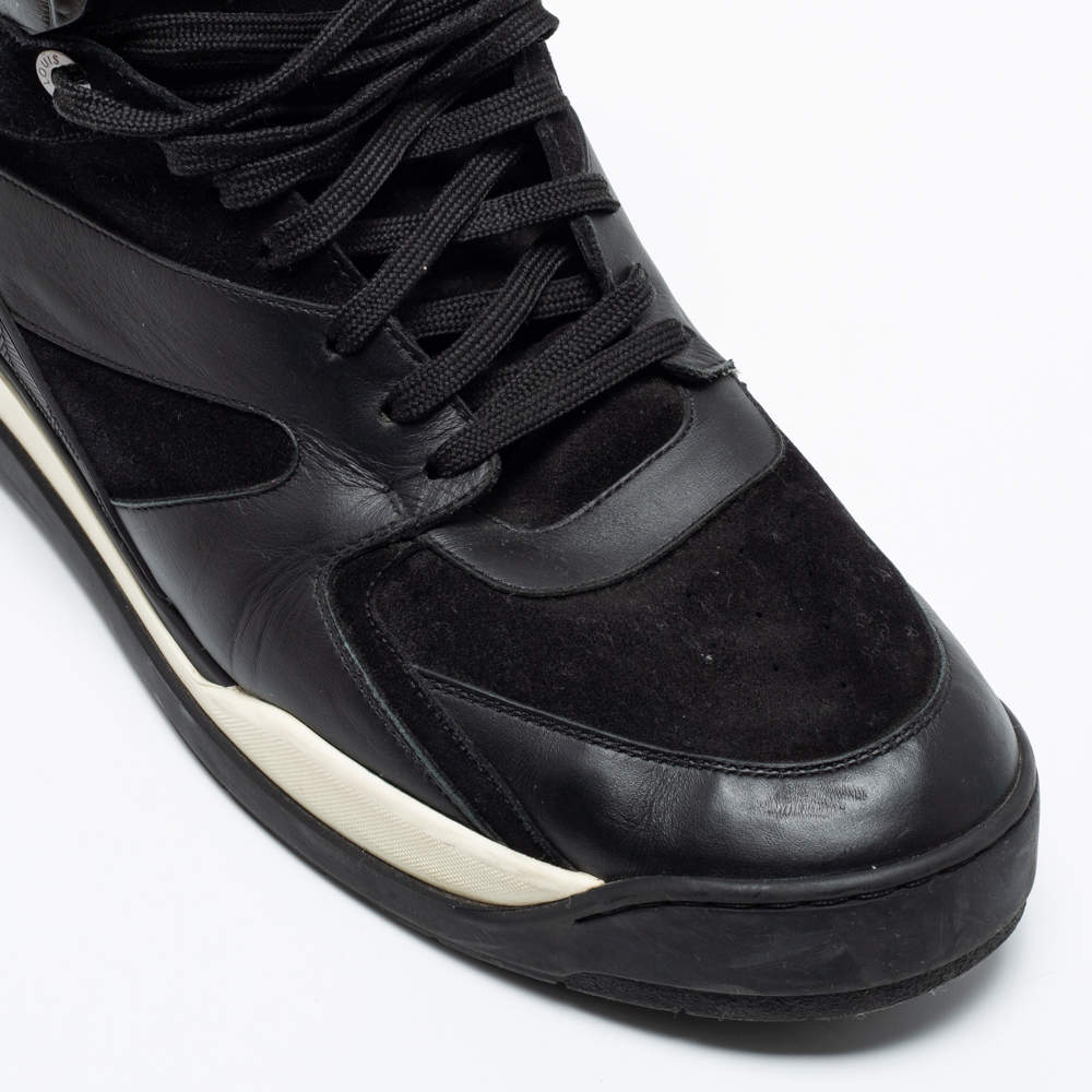 Louis Vuitton Black Damier Canvas, Leather and Suede Platform High-Top  Sneakers Size 46 Louis Vuitton