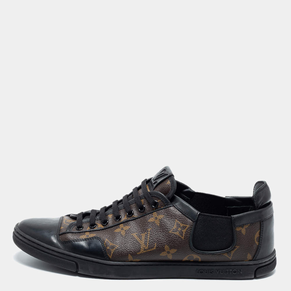 مملوكة مسبقًا Louis Vuitton Brown/Black Monogram Canvas and Leather Slalom Low-Top Sneakers Size 43