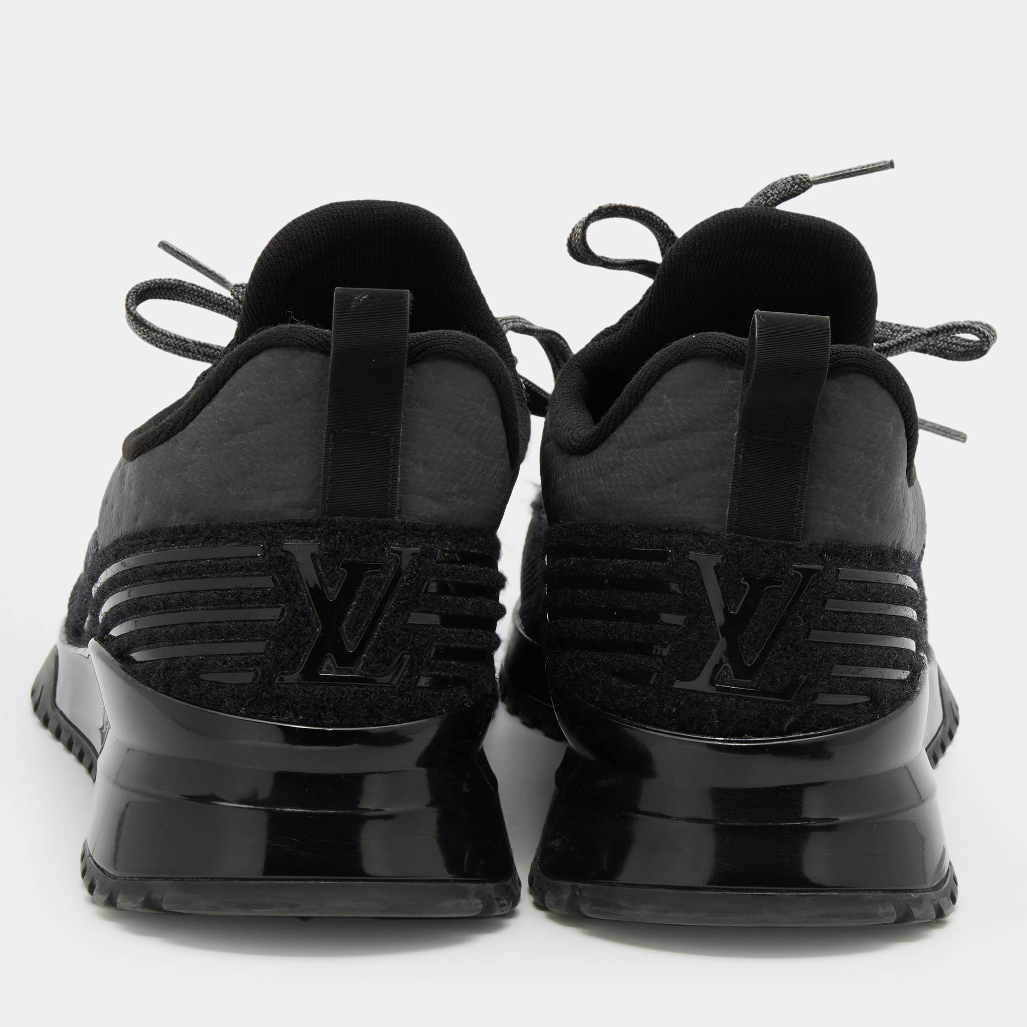 Louis Vuitton Black Knit Fabric VNR New Runner Low Top Sneakers