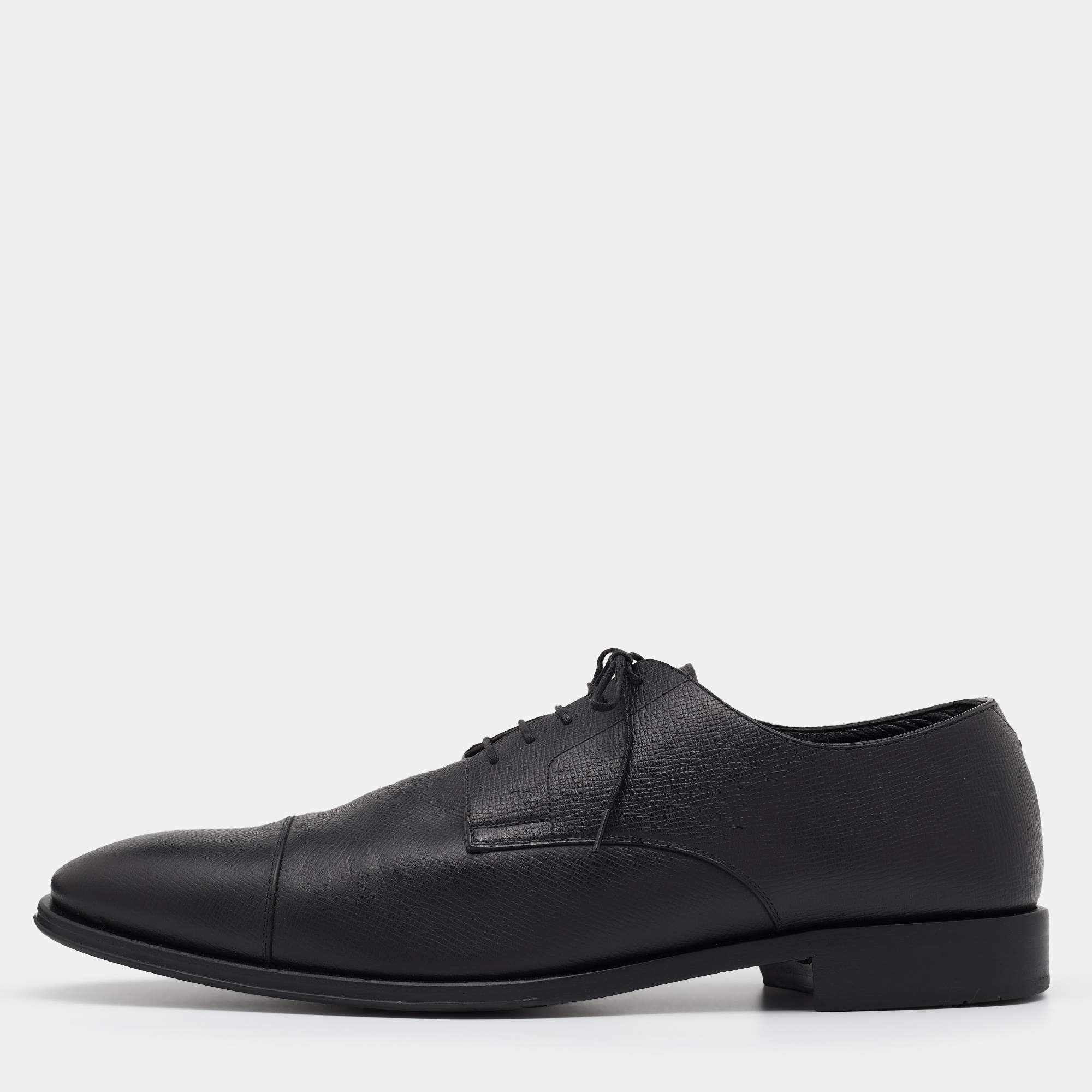 مملوكة مسبقًا Louis Vuitton Black Leather Lace Up Derby Size 44
