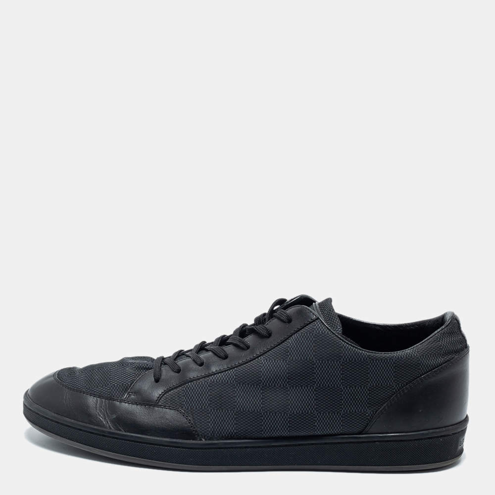 Louis Vuitton Black Damier Graphite Nylon And Leather Offshore Sneakers Size 43