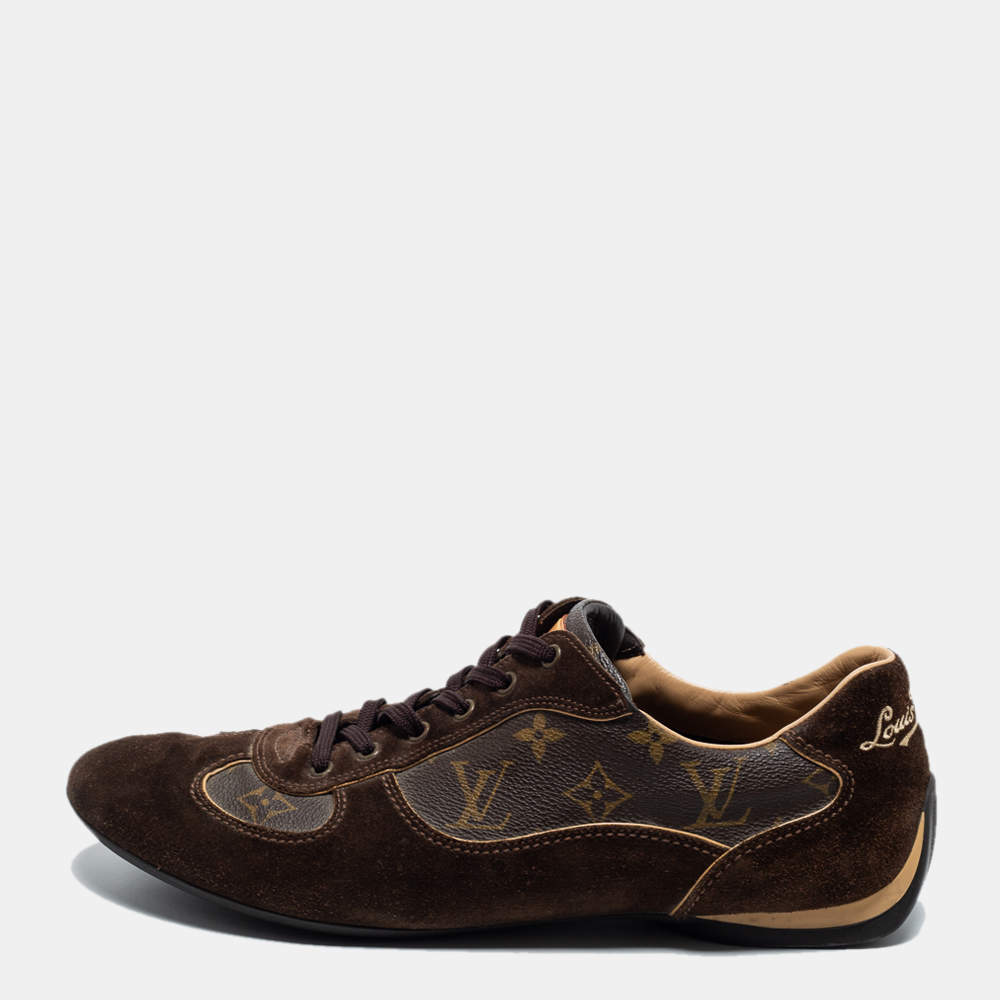 Louis Vuitton Brown Monogram Canvas And Suede Low Top Sneakers Size 43  Louis Vuitton | The Luxury Closet
