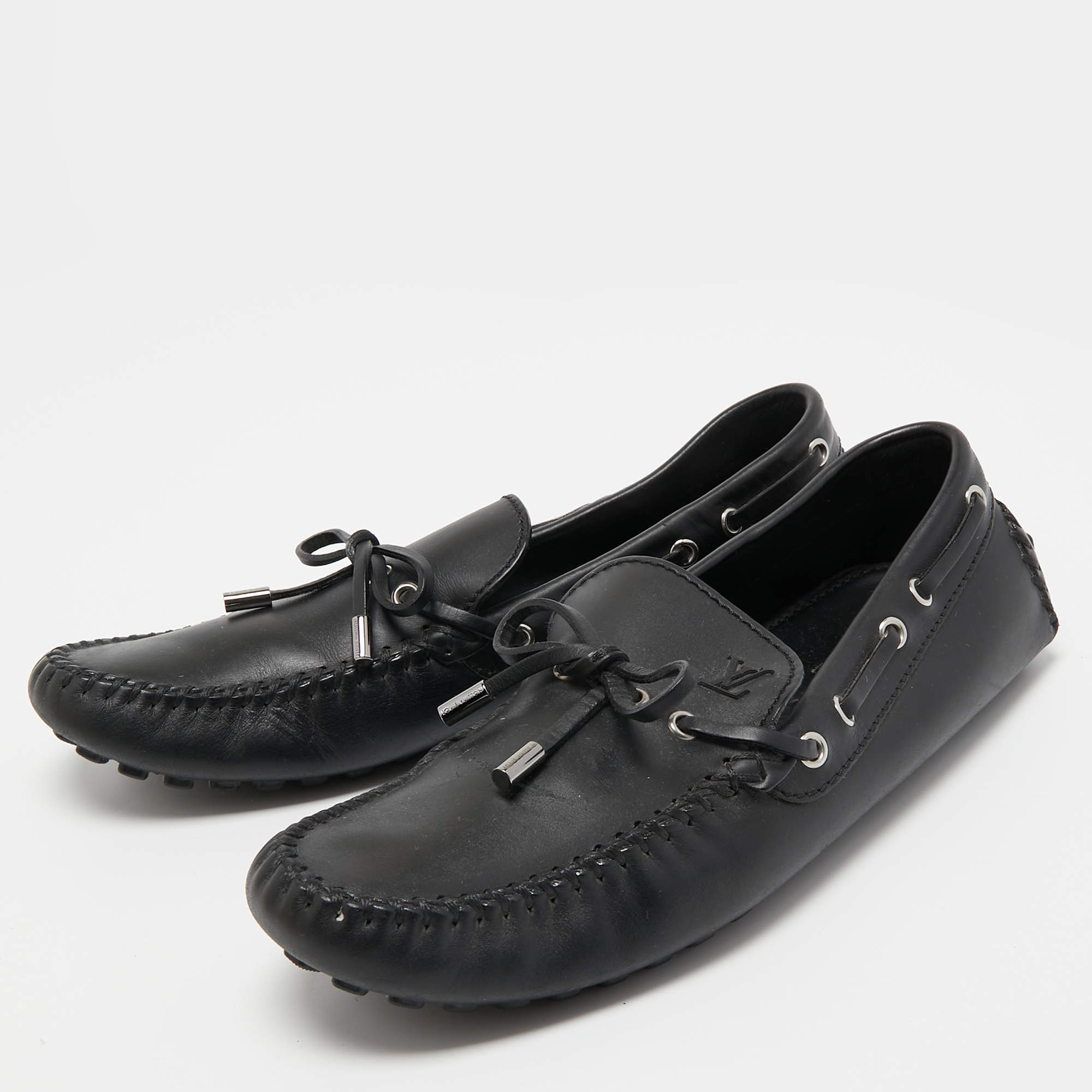 Louis Vuitton Black Leather Arizona Loafers Size 42 Louis Vuitton