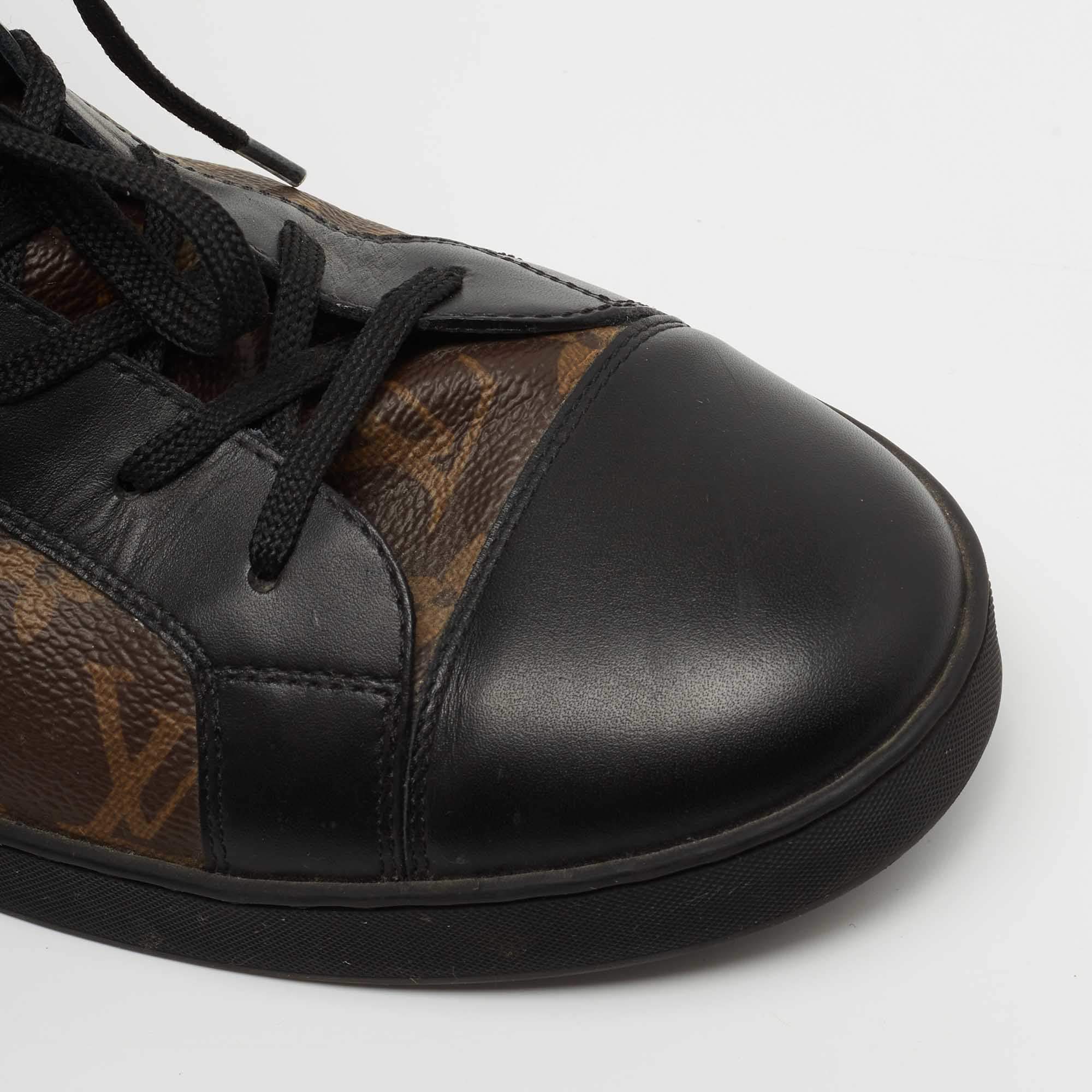 Louis Vuitton Monogram/Black Canvas and Leather Match Up Sneaker Size 42.5  Louis Vuitton | The Luxury Closet