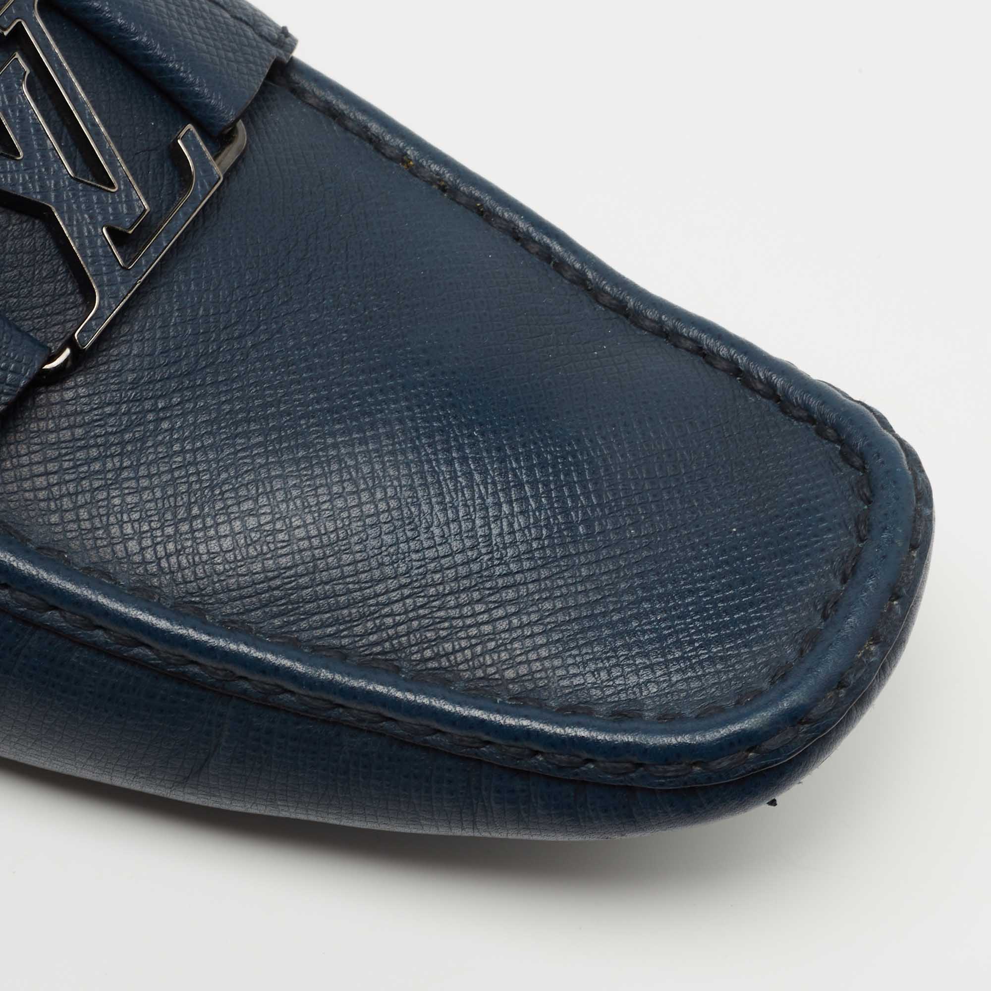 Authentic Louis Vuitton Monte Carlo Blue Leather Mens Loafer US9.5 EU42.5  UK8.5