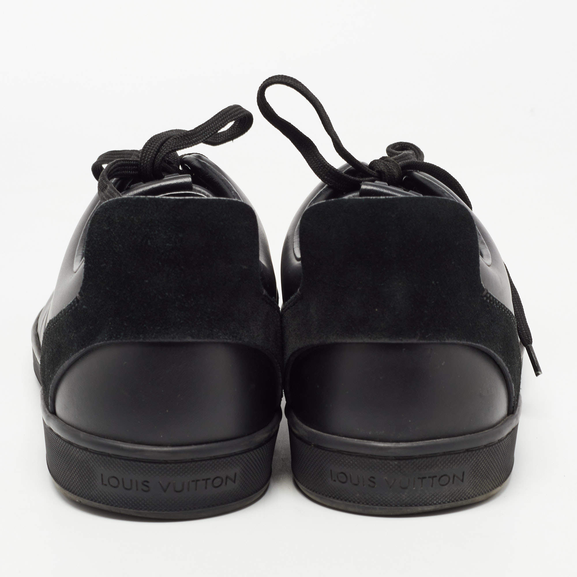 Louis Vuitton Black Leather Low Top Sneakers Size 42.5 Louis Vuitton