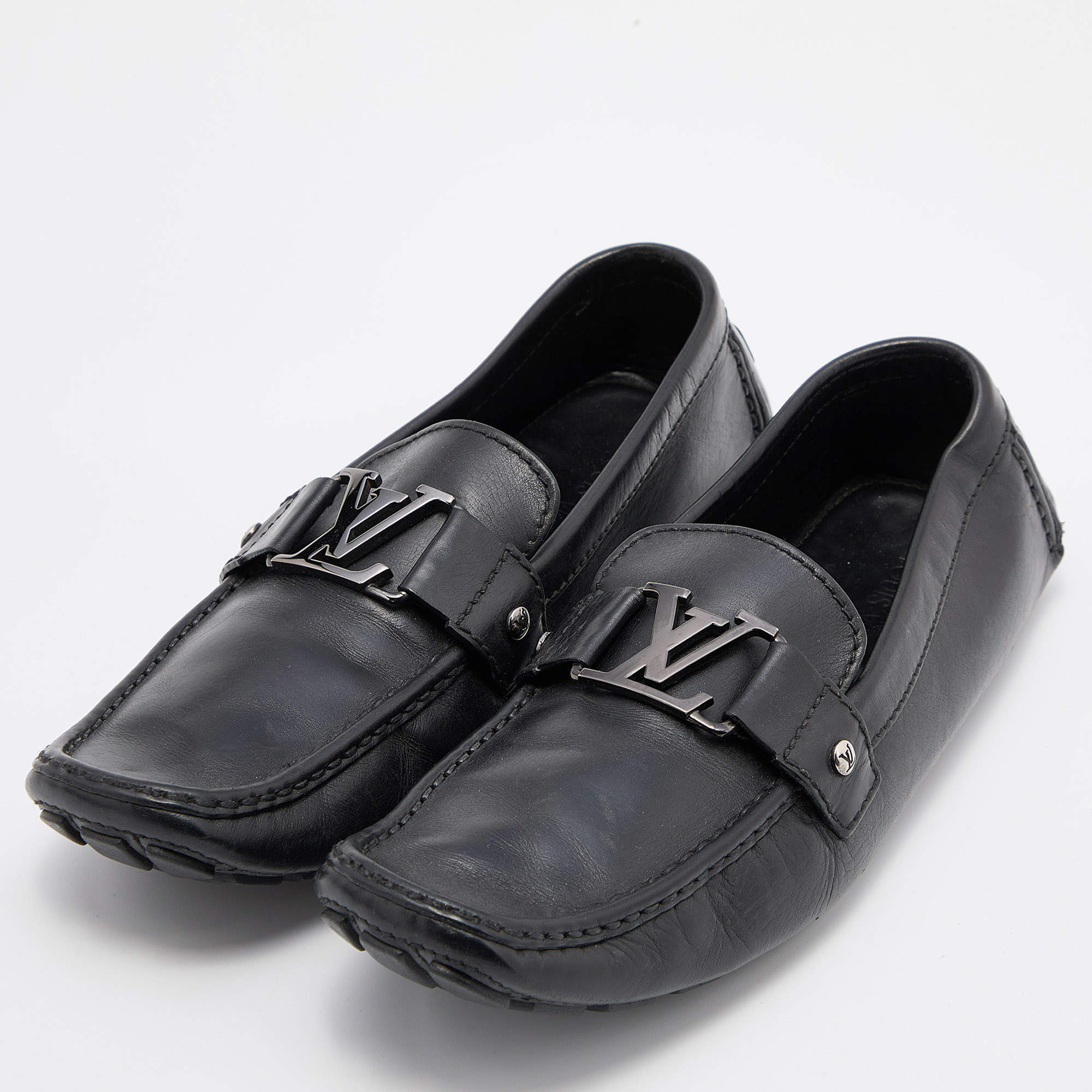 Louis Vuitton Dark Brown Leather Monte Carlo Loafers Size 43.5 Louis Vuitton
