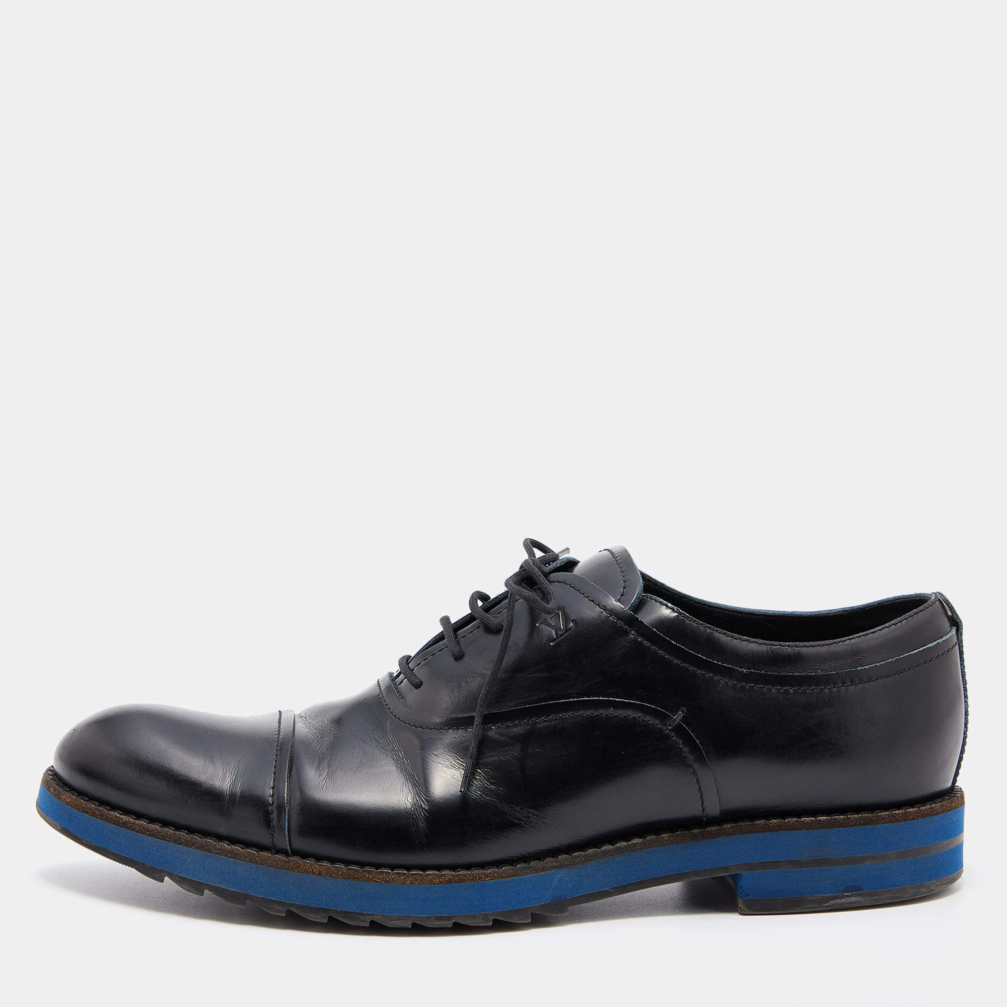 Louis Vuitton Black Leather Oxford Loafers
