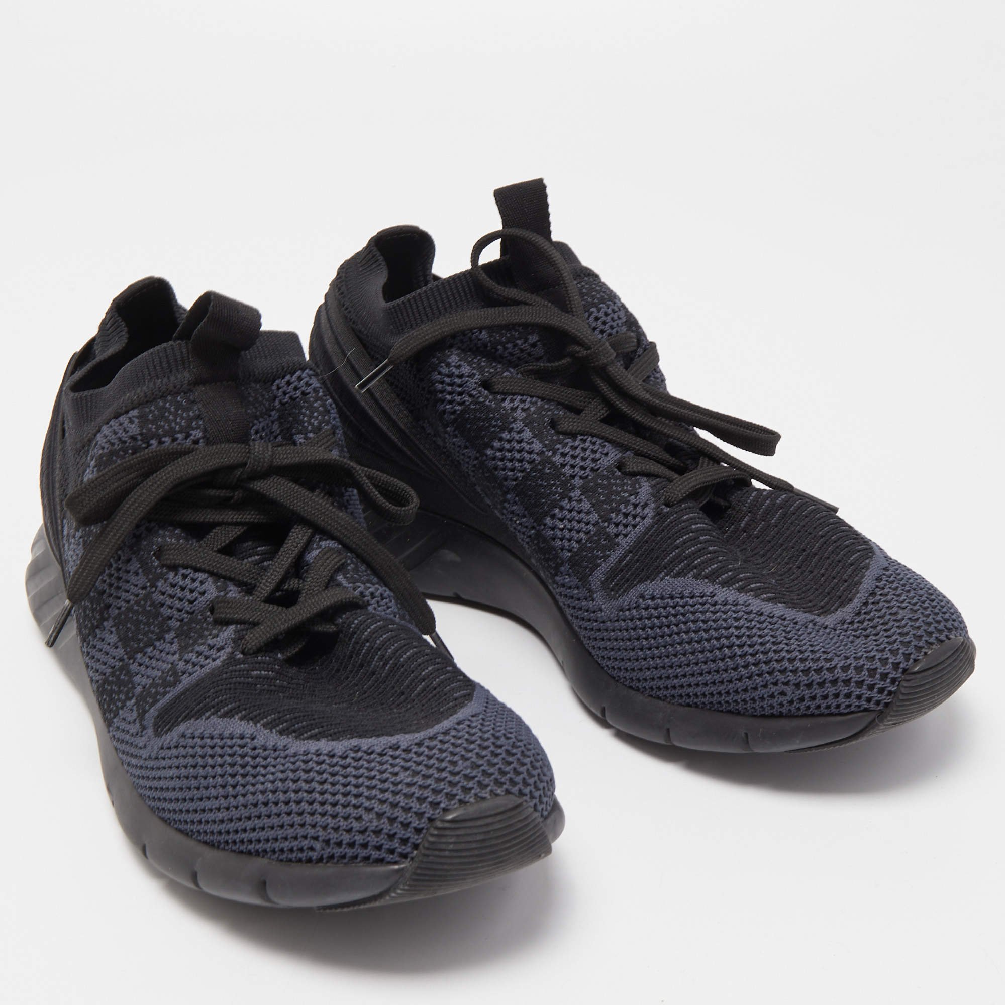 Louis Vuitton Black Damier Nylon and Leather Fastlane Low Top Sneakers Size  43 - ShopStyle
