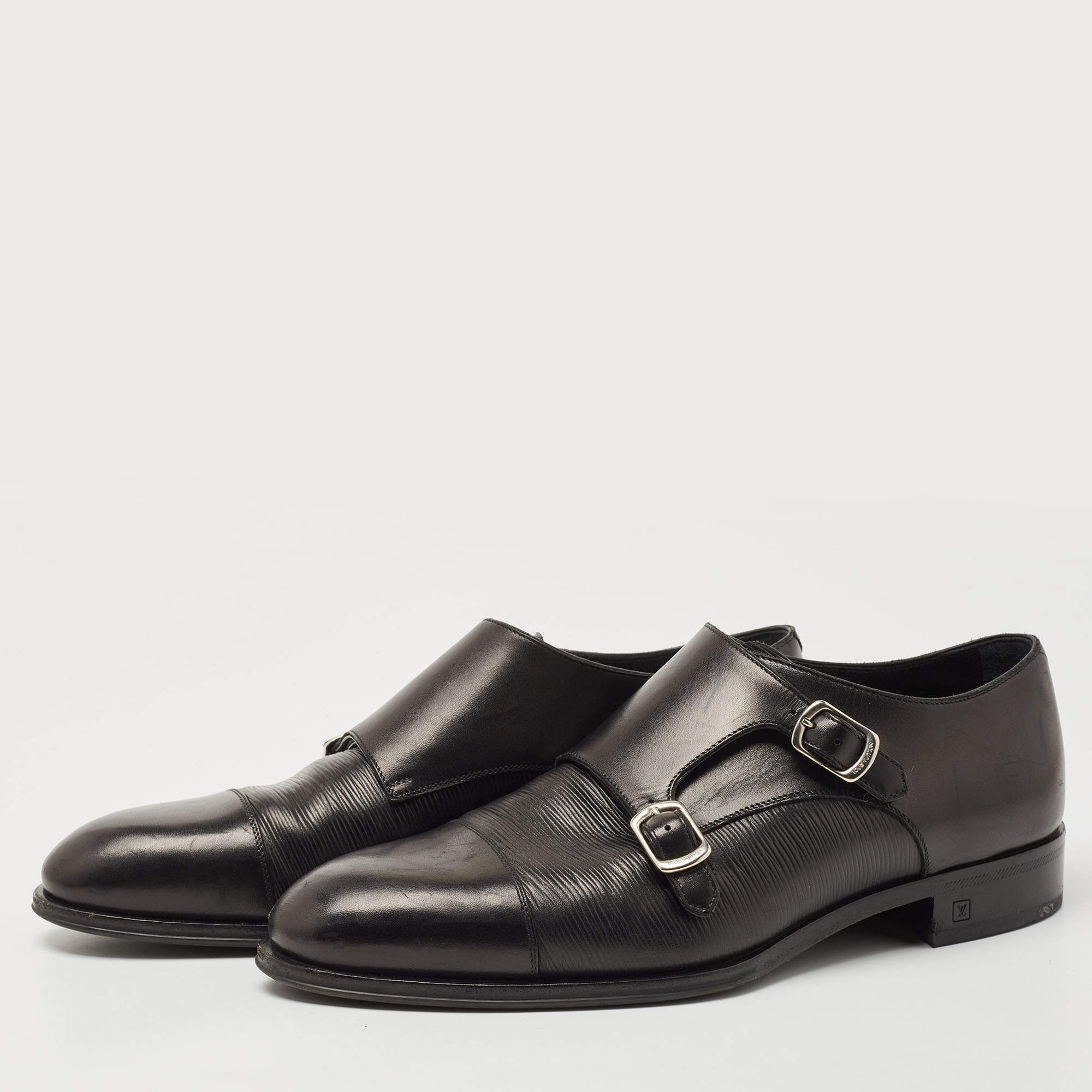 Louis Vuitton Black Leather Monkstrap Oxford Size 41