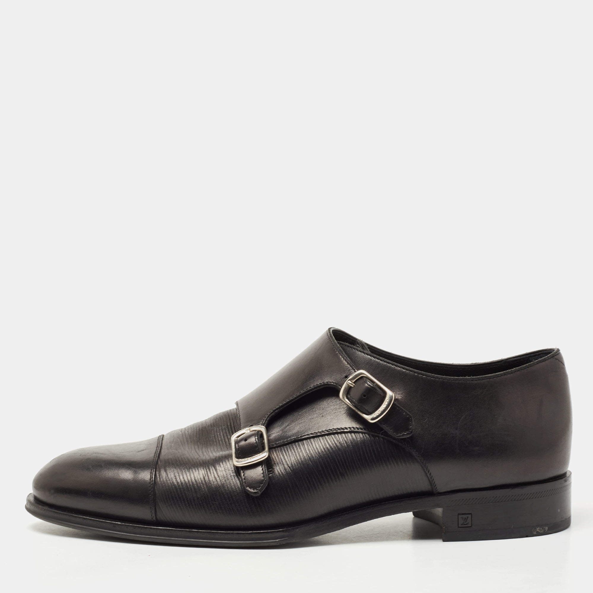 Louis Vuitton Black  Leather Monkstrap Oxford Size 41 