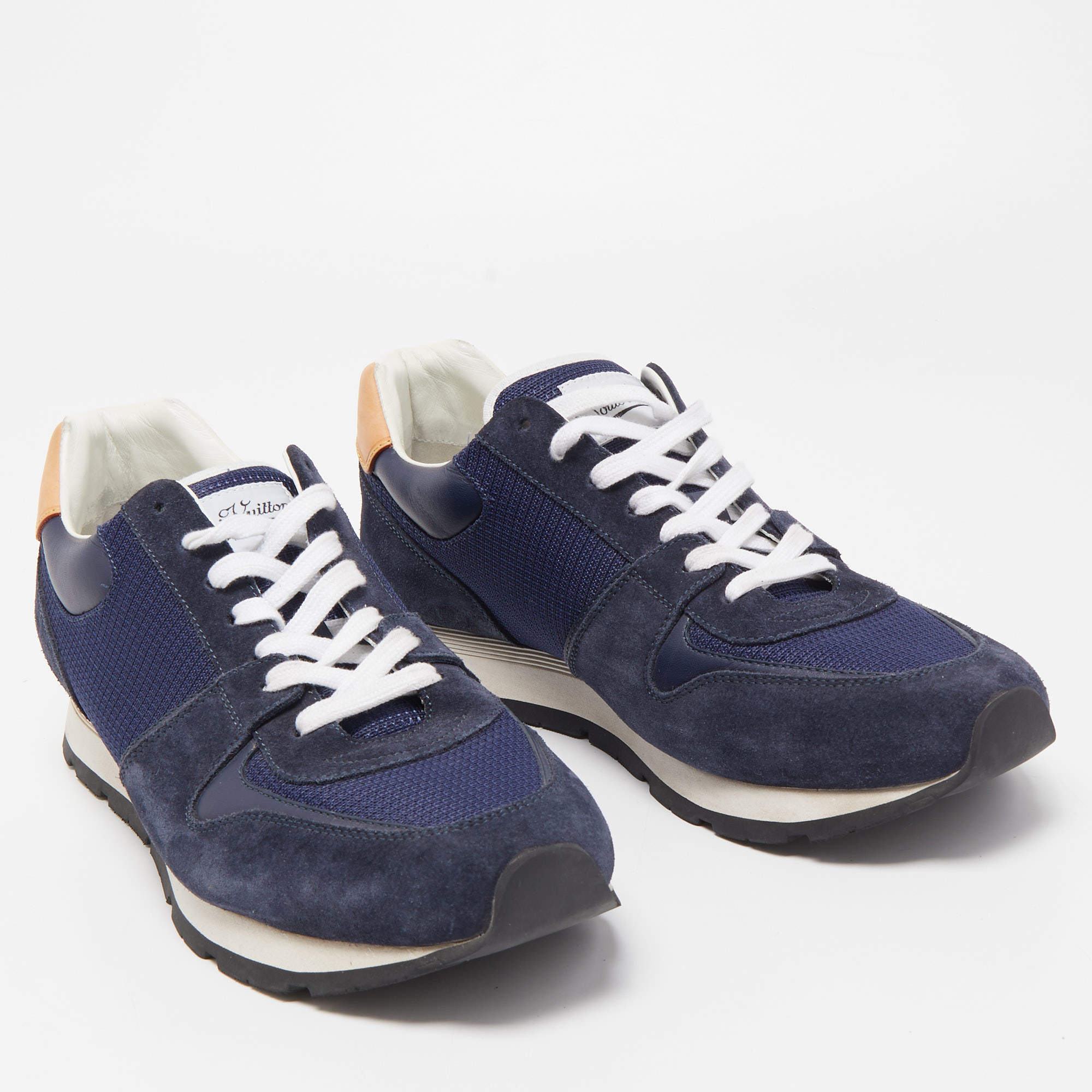 Louis Vuitton Men's Navy Blue Abbesses Suede Sneakers Trainers