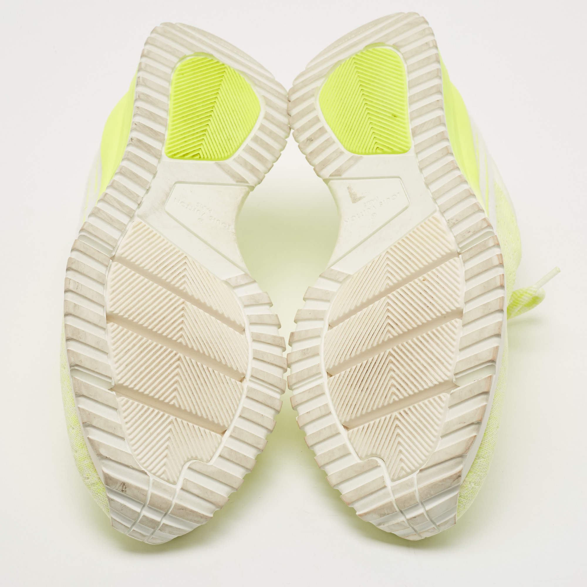 Louis Vuitton Neon Yellow Knit Fabric V.N.R Sneakers Size 41 at 1stDibs
