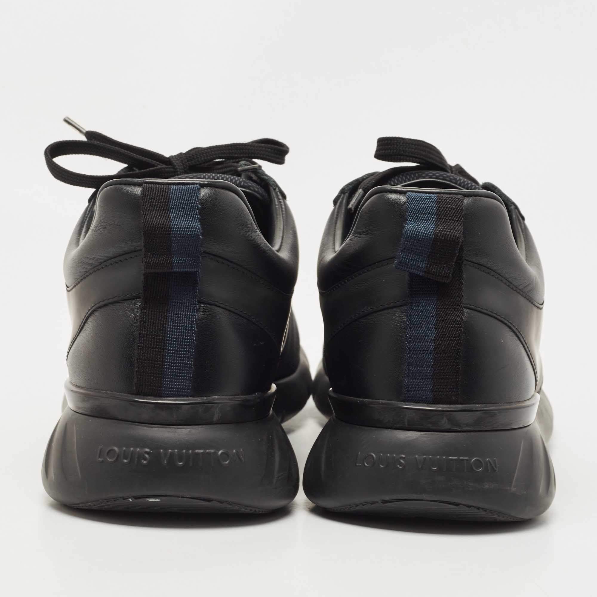 Louis Vuitton Black Damier Nylon and Leather Fastlane Low Top Sneakers Size 43