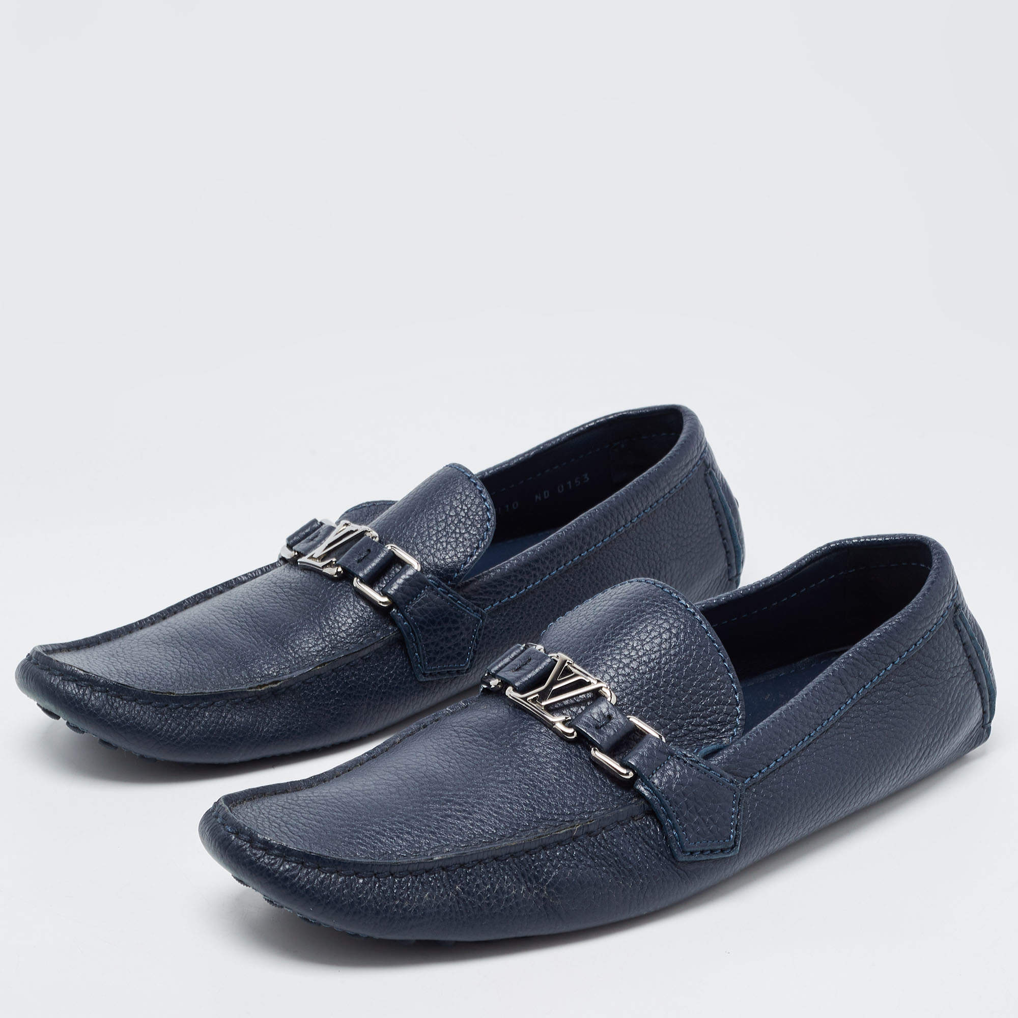 Louis Vuitton Blue/Black Leather Major Loafers Size 40.5 Louis Vuitton