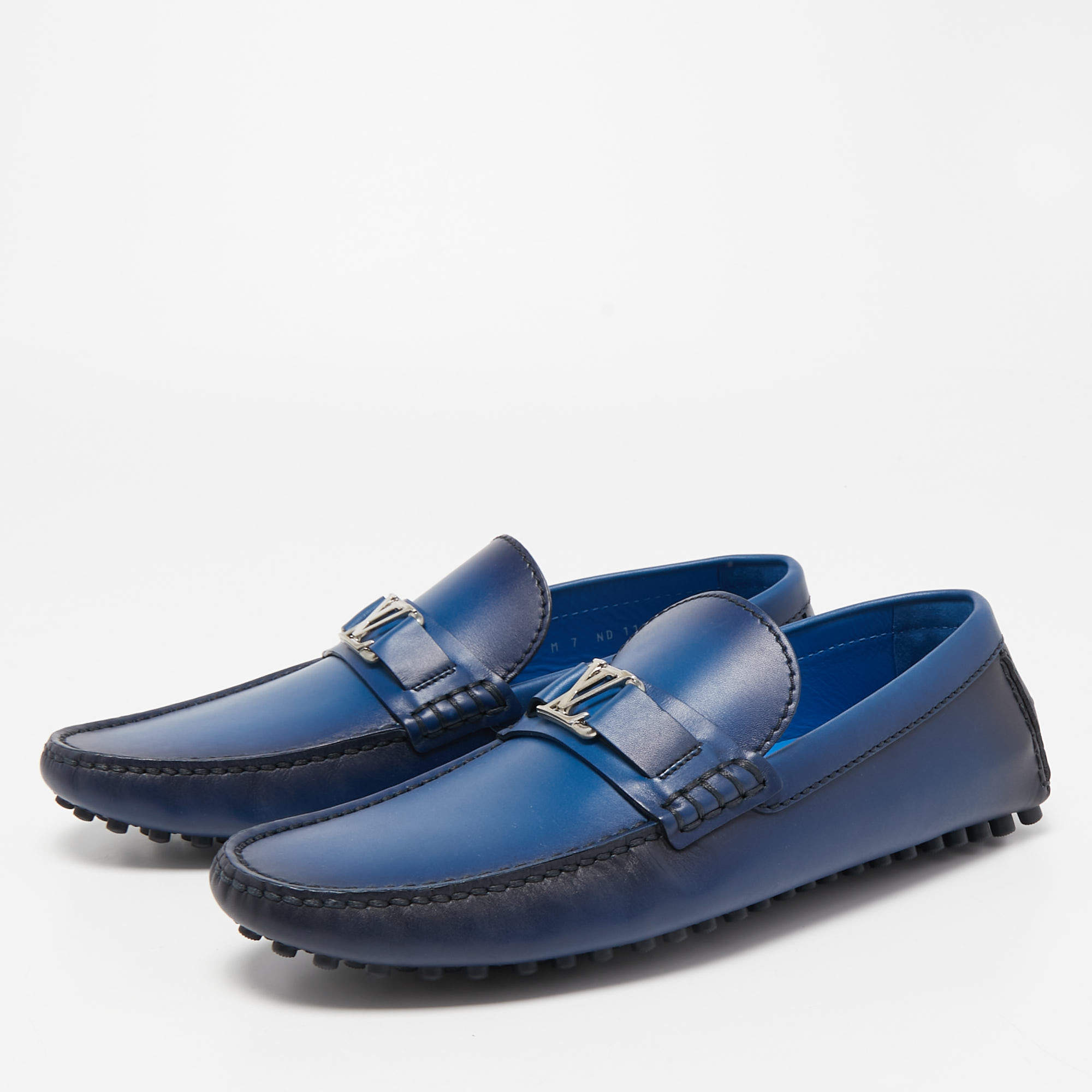 Louis Vuitton Blue Epi Leather Hockenheim Slip On Loafers Size 42