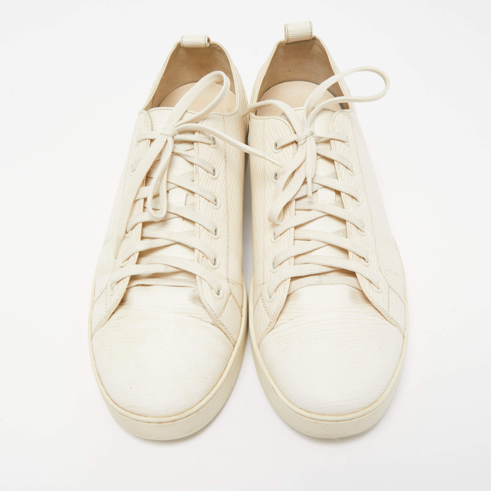 Louis Vuitton Cream Epi Leather Match Up Sneakers Size 40.5 Louis Vuitton