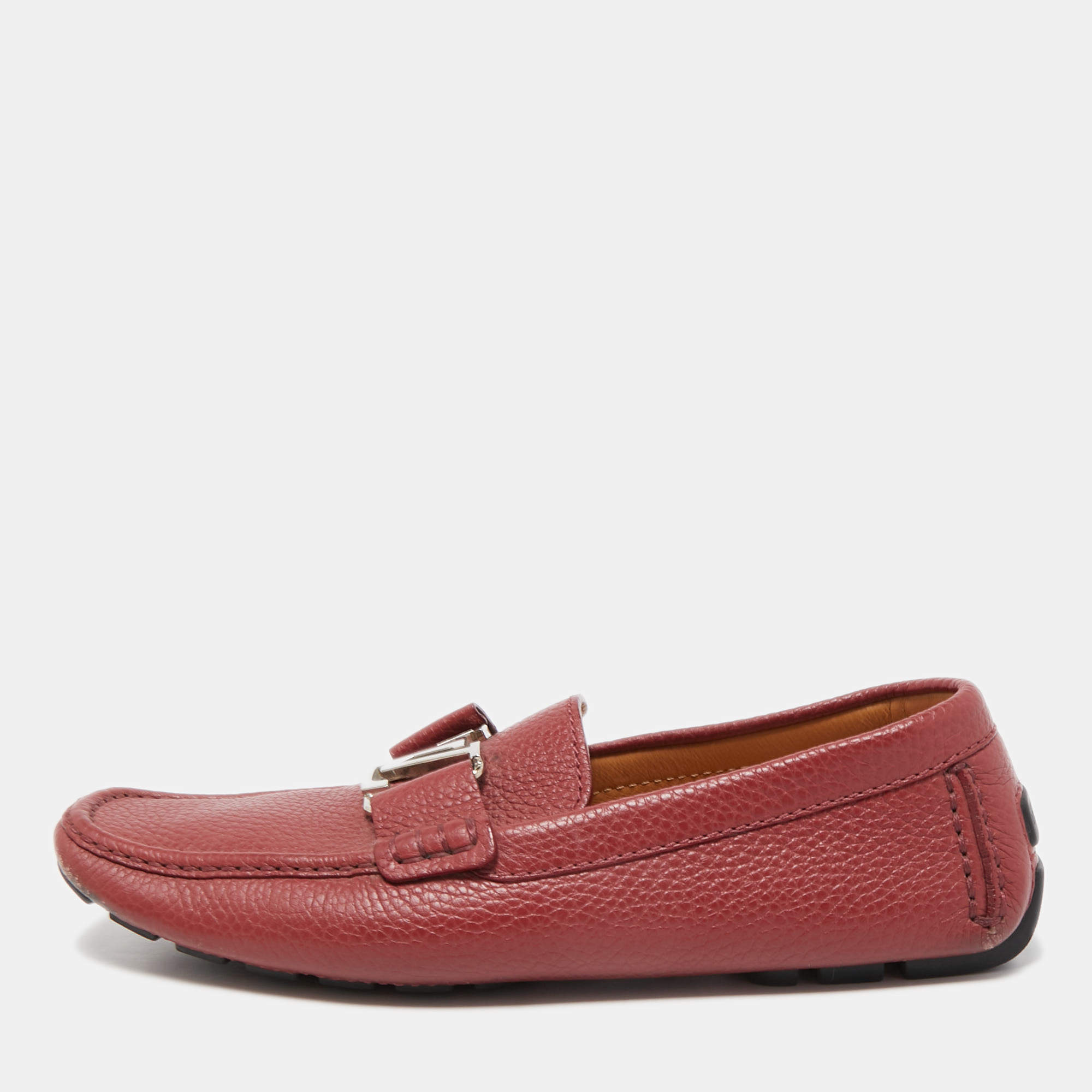 Louis Vuitton Red Leather Monte Carlo Loafers Size 40.5