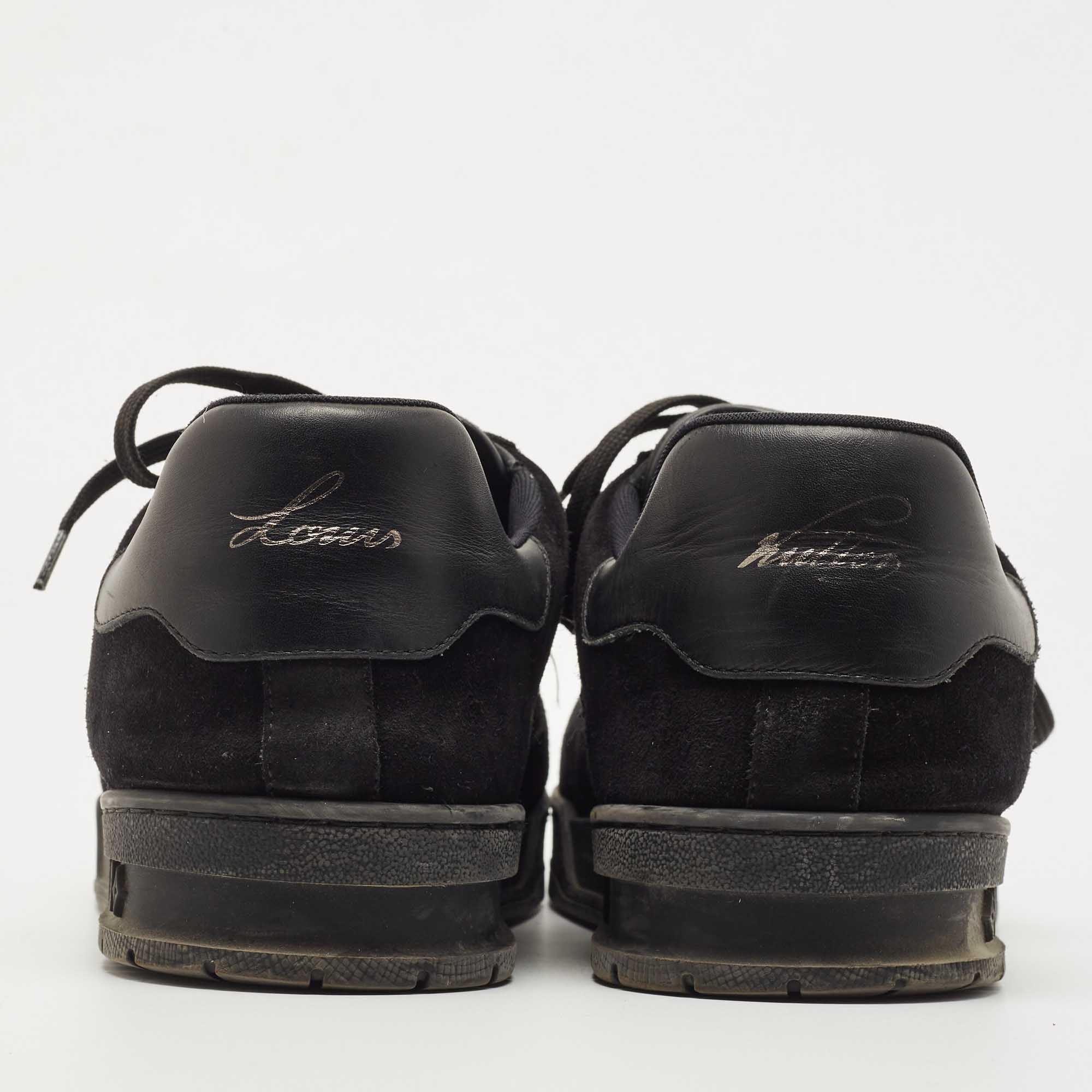 Louis Vuitton Black Suede LV Trainer Sneakers Size 44 Louis Vuitton