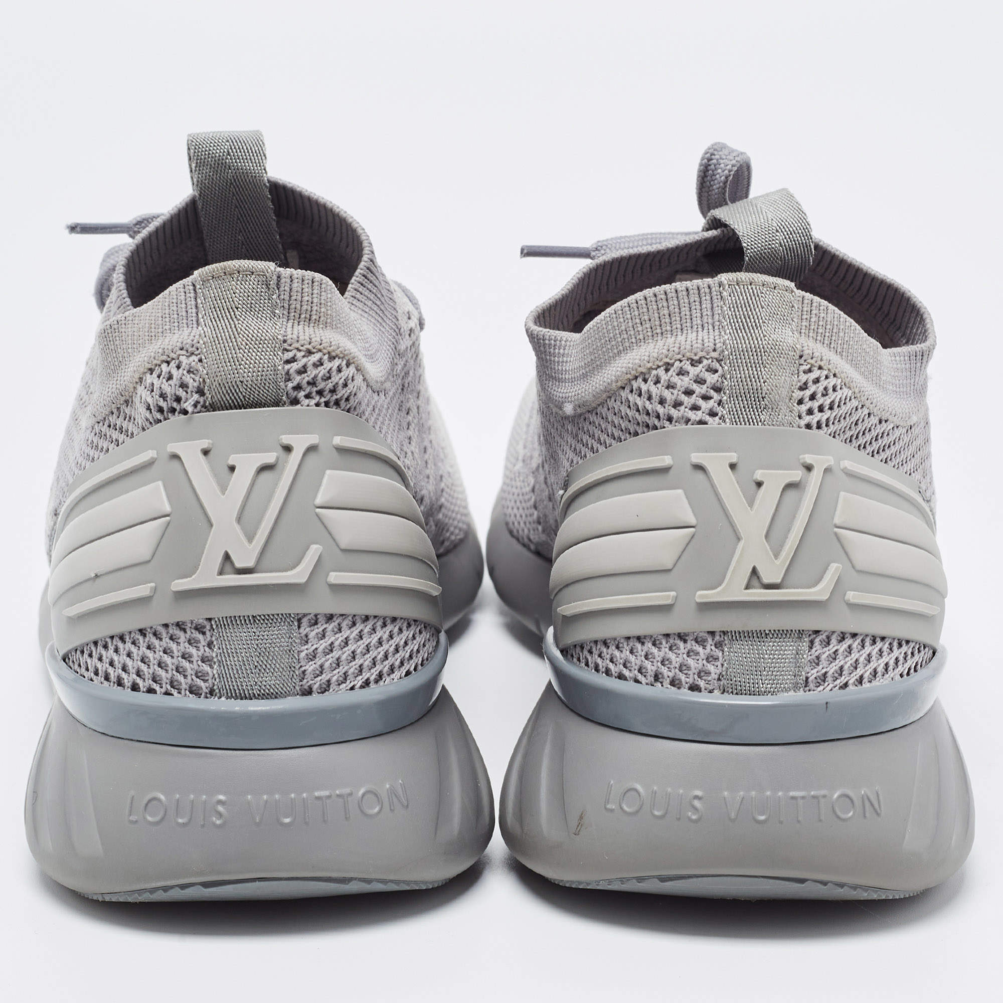 Louis Vuitton White/Blue Mesh Knit Fabric Fastlane Low Top Sneakers Size  44.5
