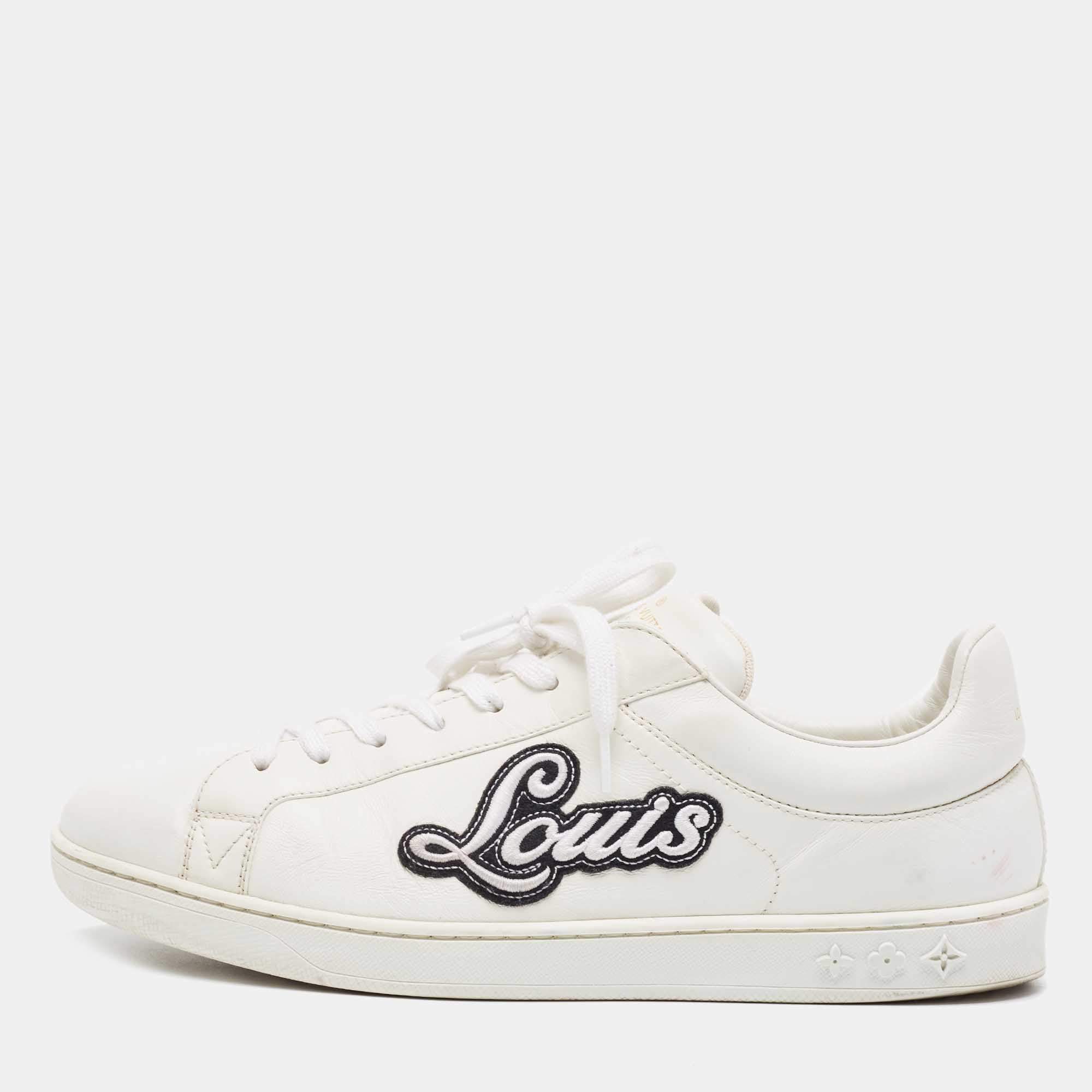 Louis Vuitton White Leather Rivoli Sneakers Size 42