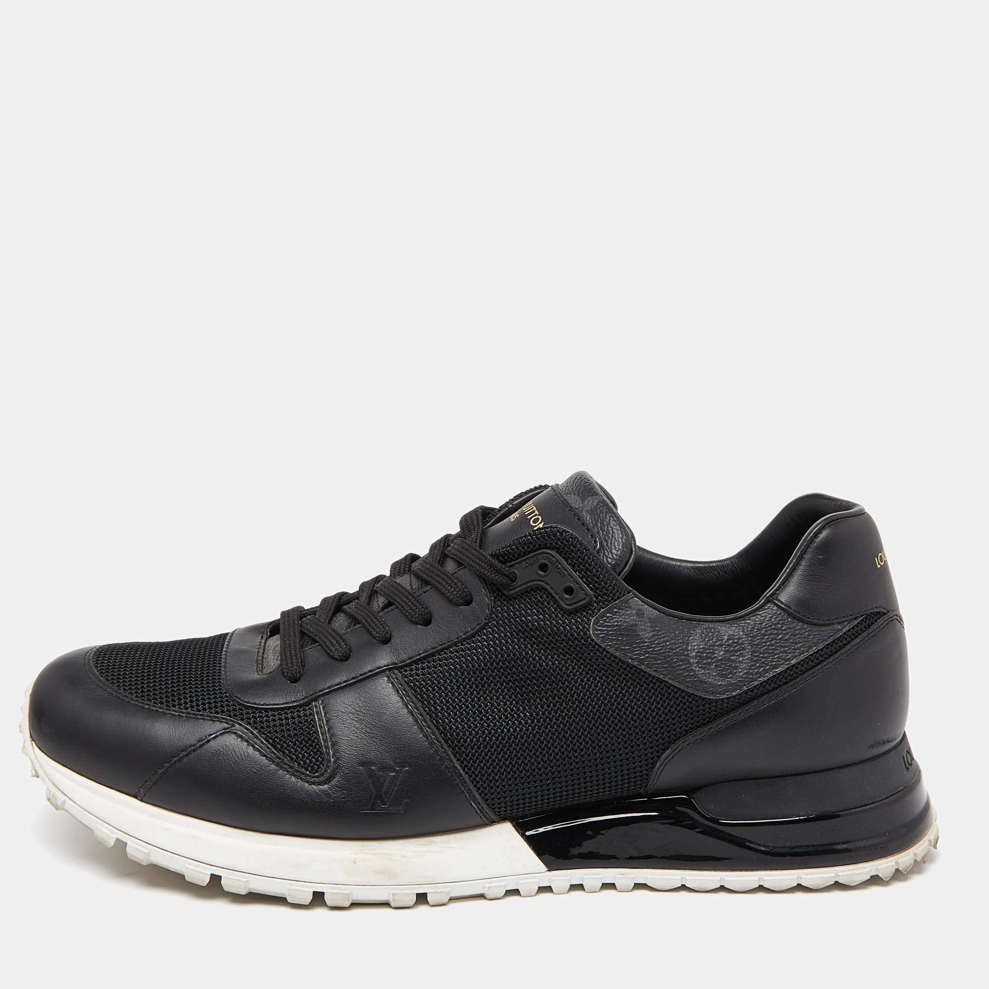LOUIS VUITTON Calfskin Run Away Sneakers 36 Black 1286362