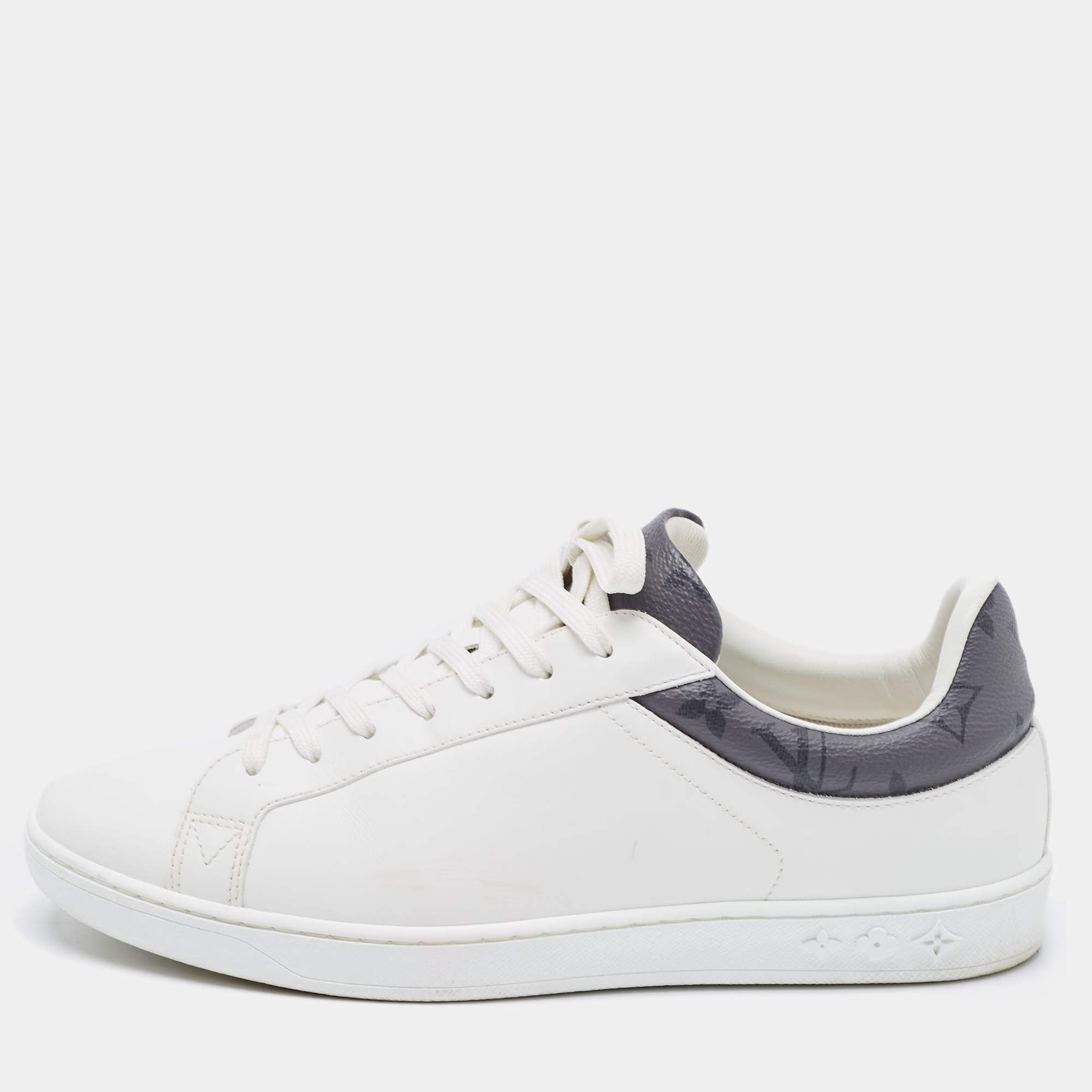 Pre Owned Louis Vuitton White Leather Luxembourg Sneakers Size 41