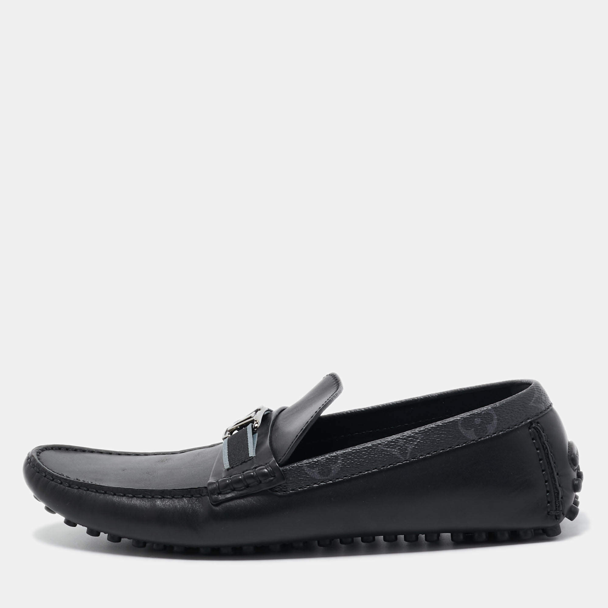 مملوكة مسبقًا Louis Vuitton Black Leather Hockenheim Loafers Size 43.5 