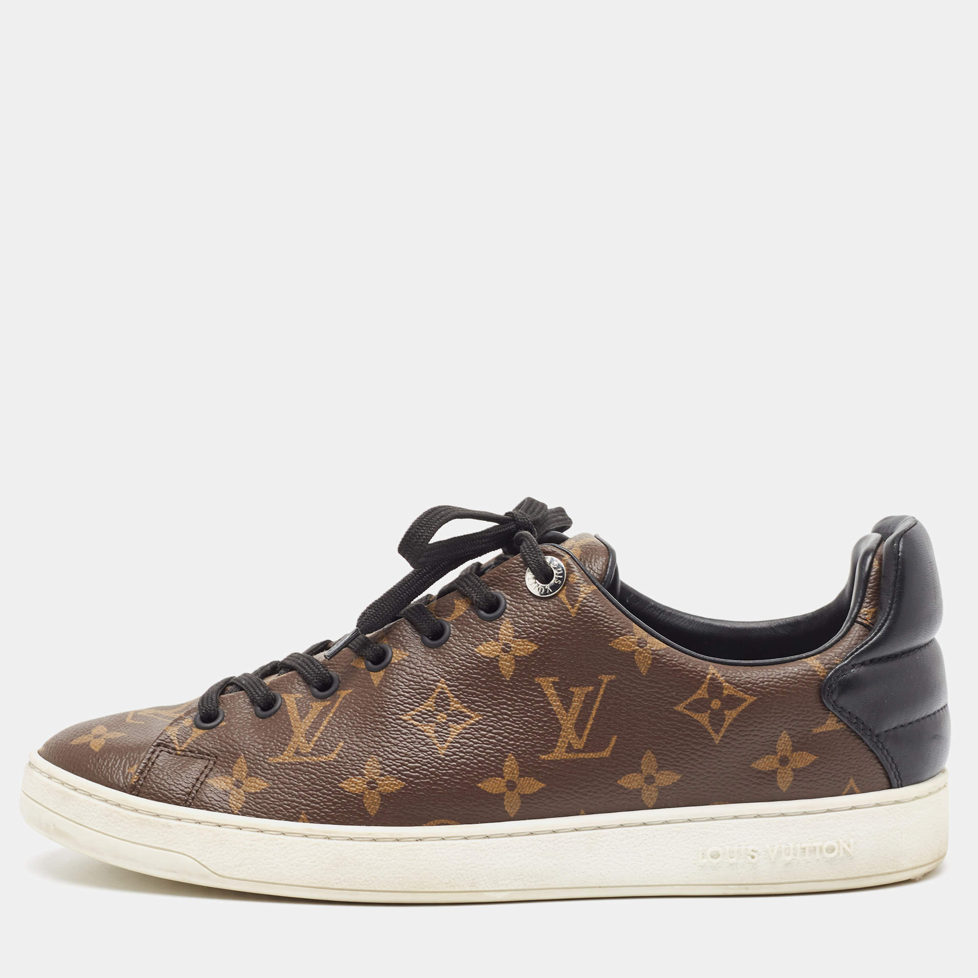 Louis Vuitton Brown Monogram Canvas and Leather Frontrow Sneakers Size 41.5