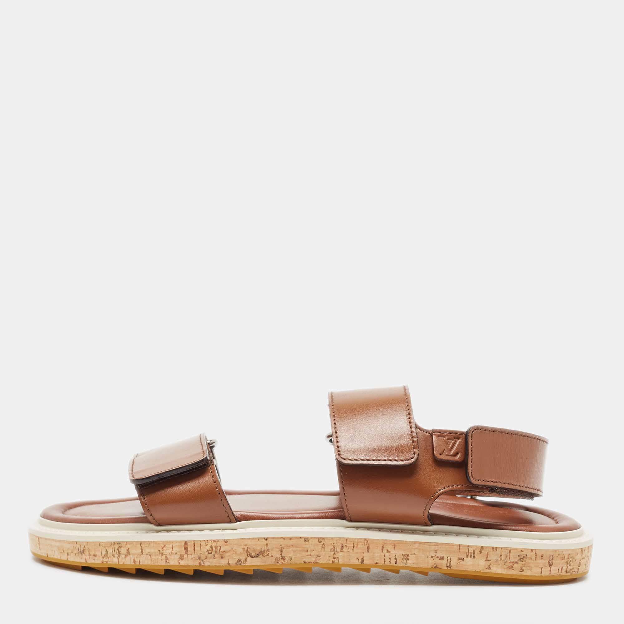 Louis Vuitton Brown Leather Sandals Size 42.5