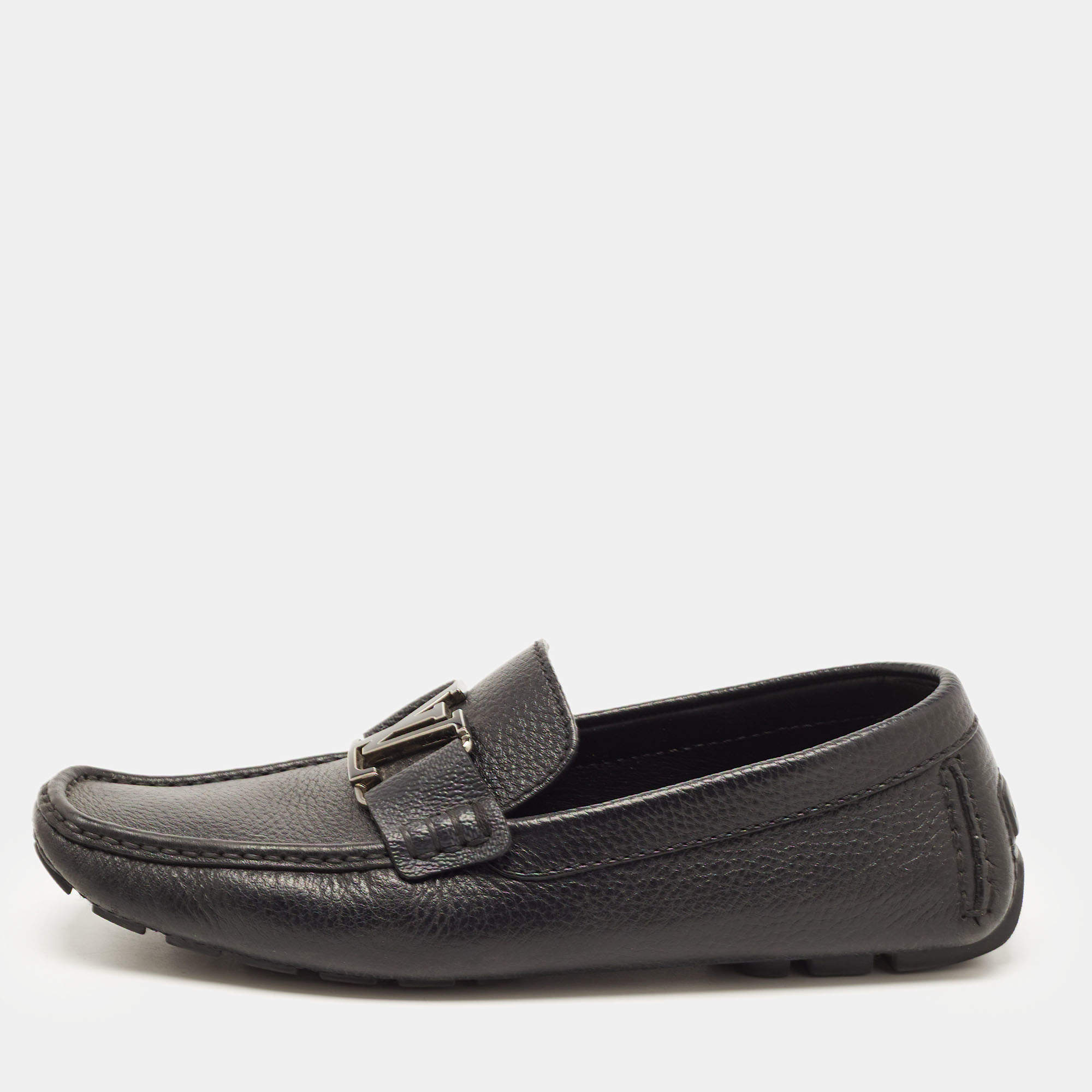 Louis Vuitton Black Leather Monte Carlo Loafers Size 40