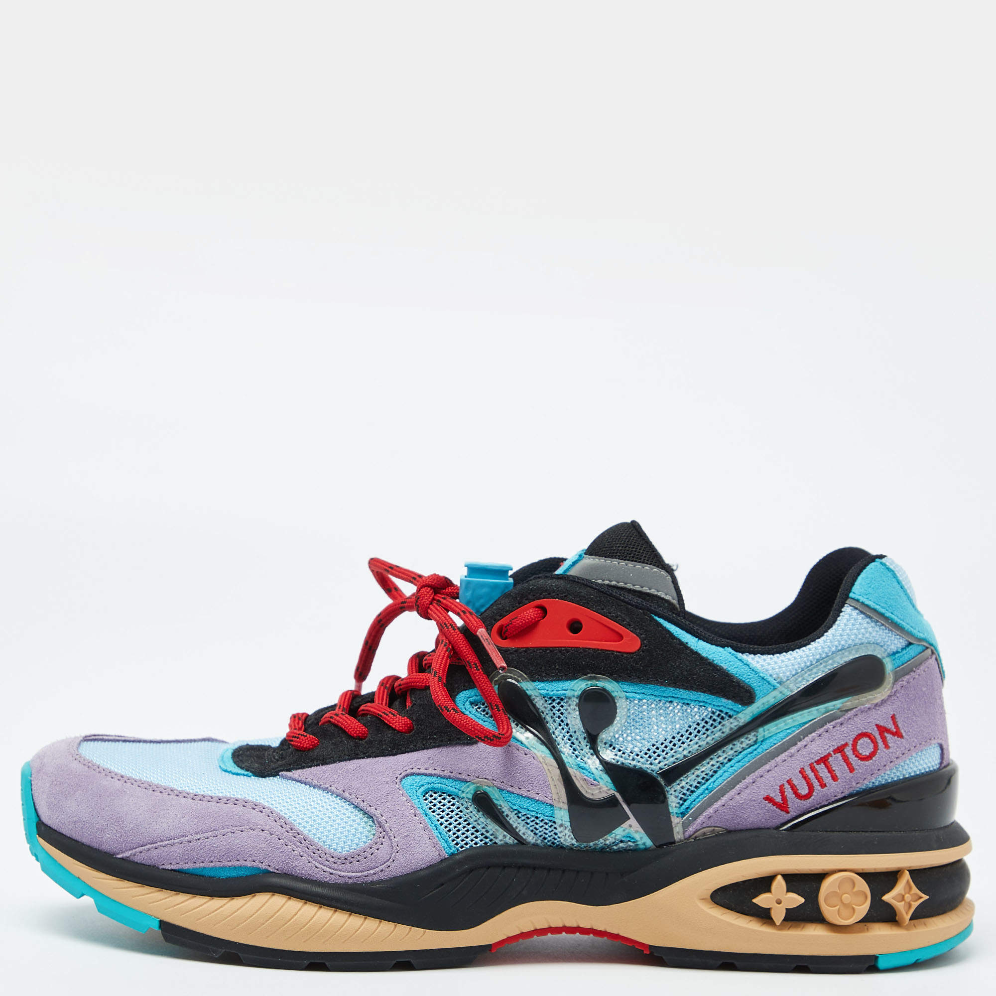Louis Vuitton Multicolor Mesh and Suede LV Trail Sneakers Size 41