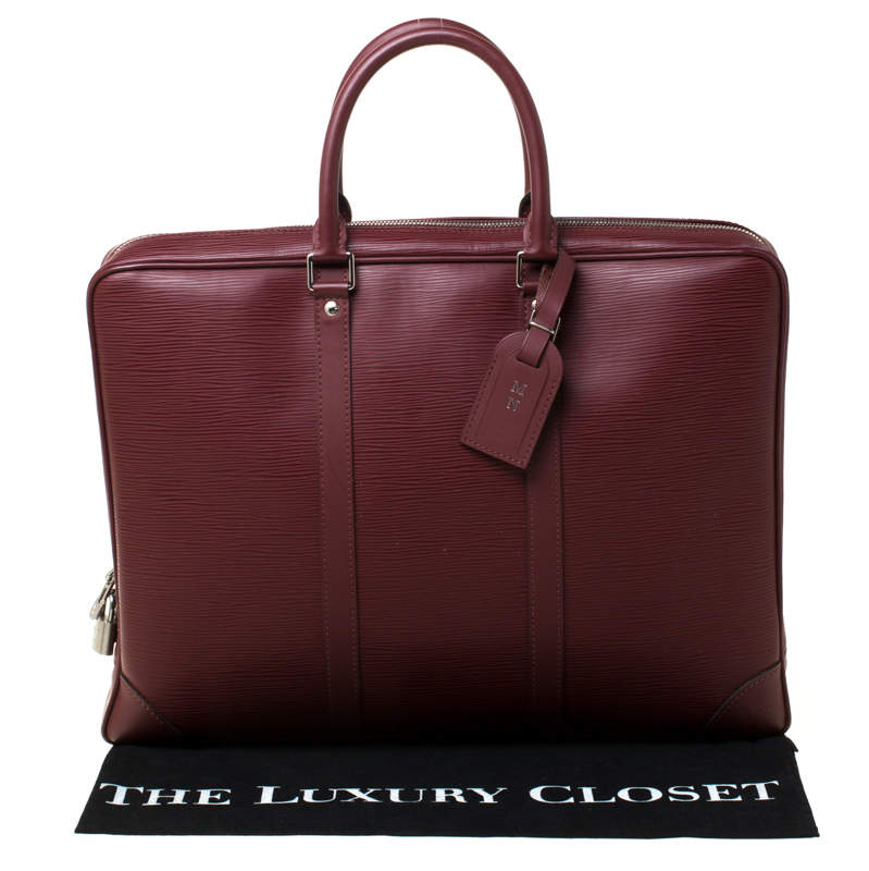 Louis Vuitton Bordeaux Epi Leather Porte-Documents Voyage Bag