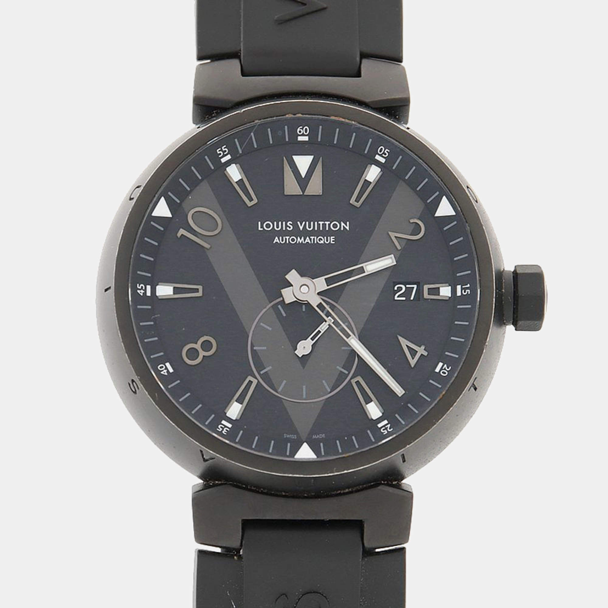 Pre Owned Louis Vuitton Tambour Q1D22 Automatic Stainless Steel Men's Wristwatch 41.5 mm