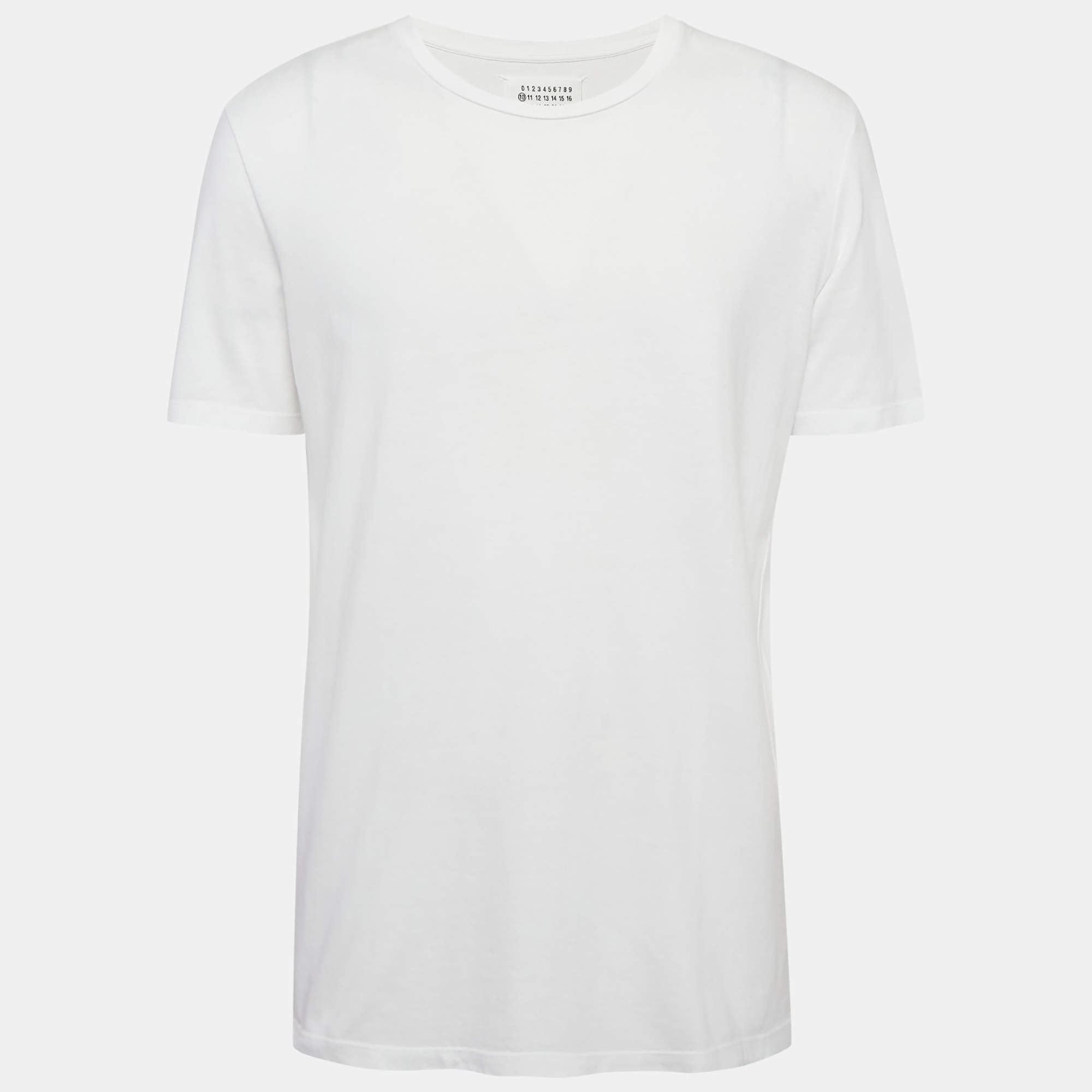 Maison Martin Margiela White Jersey Crewneck T-Shirt XL
