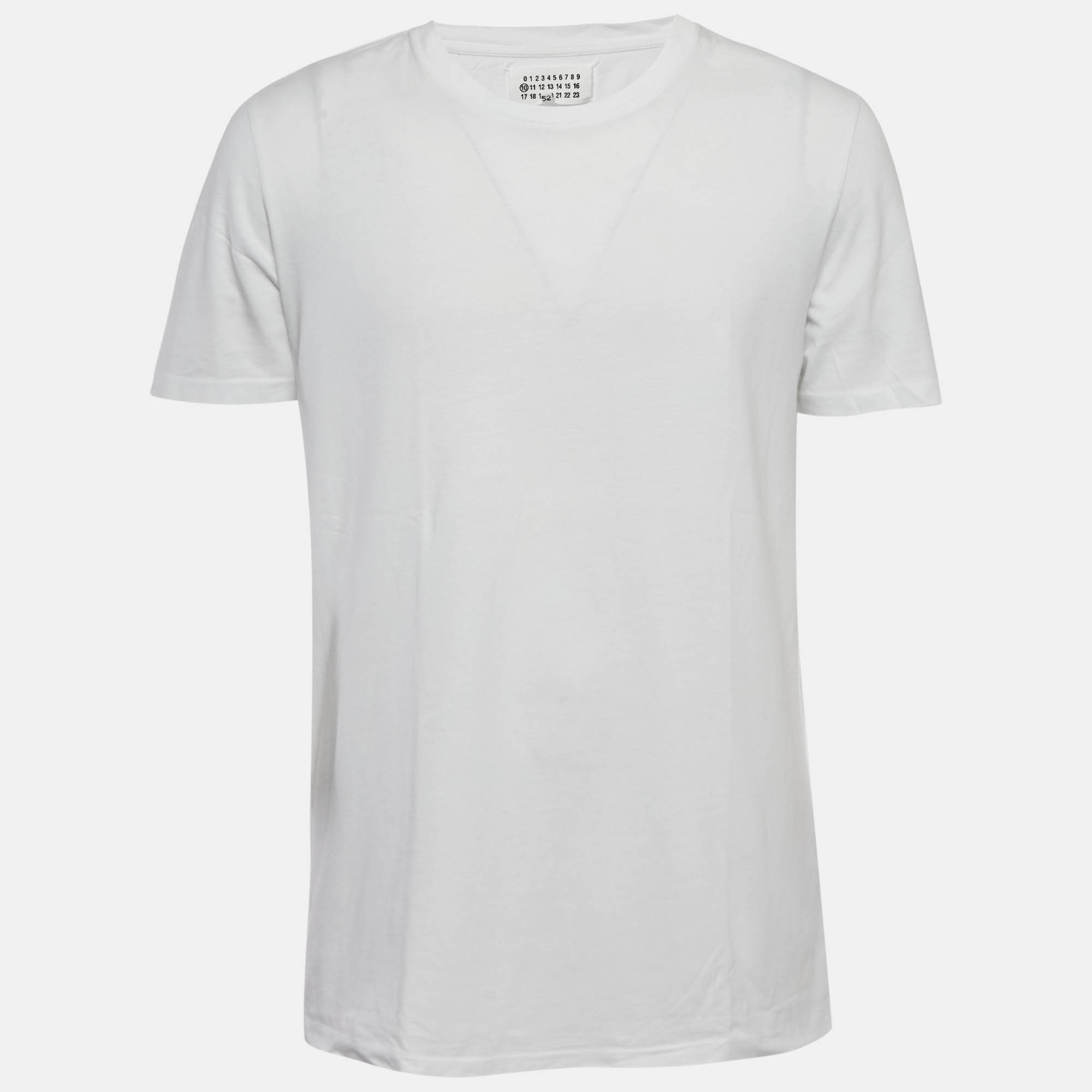Pre Owned Maison Martin Margiela White Jersey Regular Fit T-Shirt XL