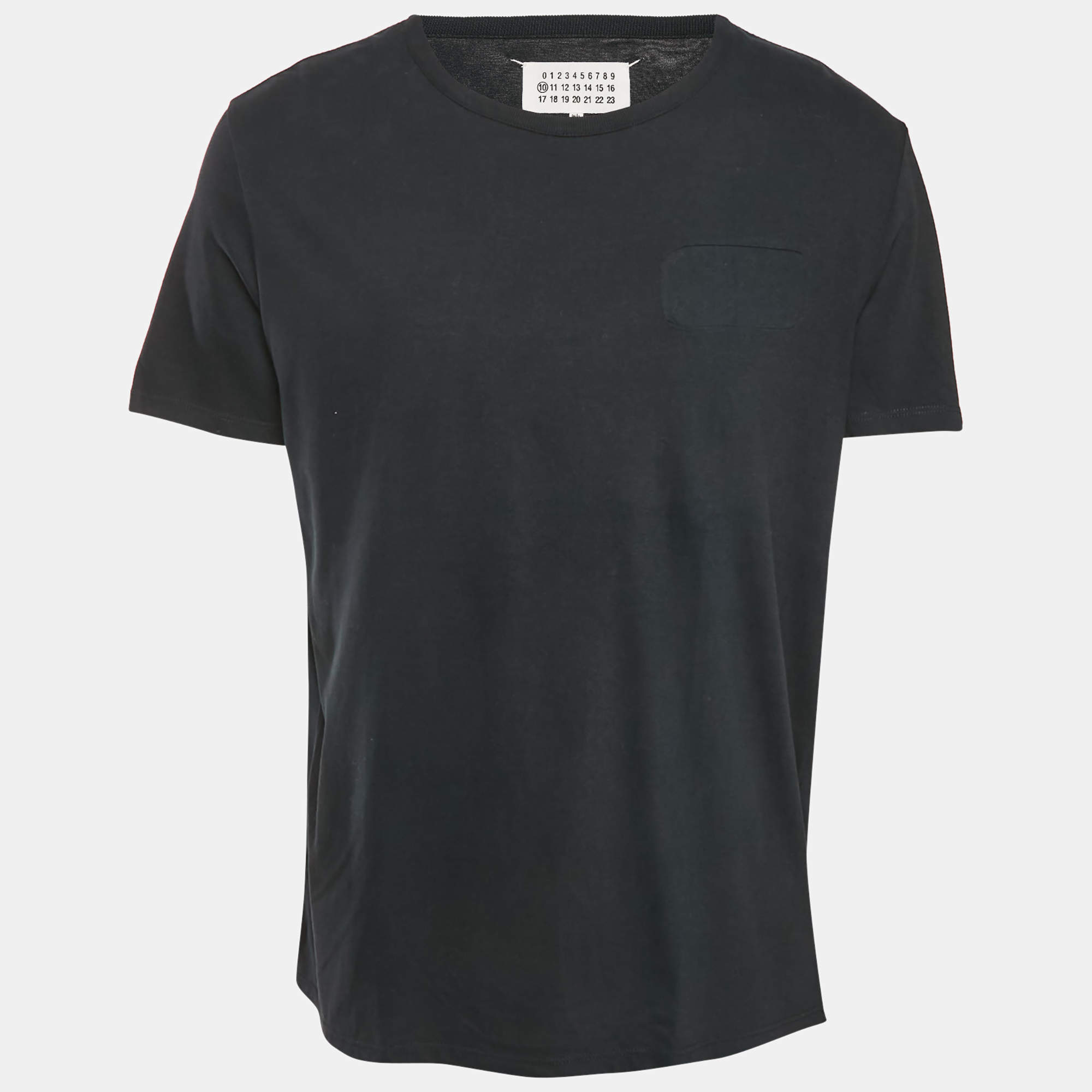 Pre Owned Maison Martin Margiela Black Cotton Knit Crew Neck T-Shirt XL