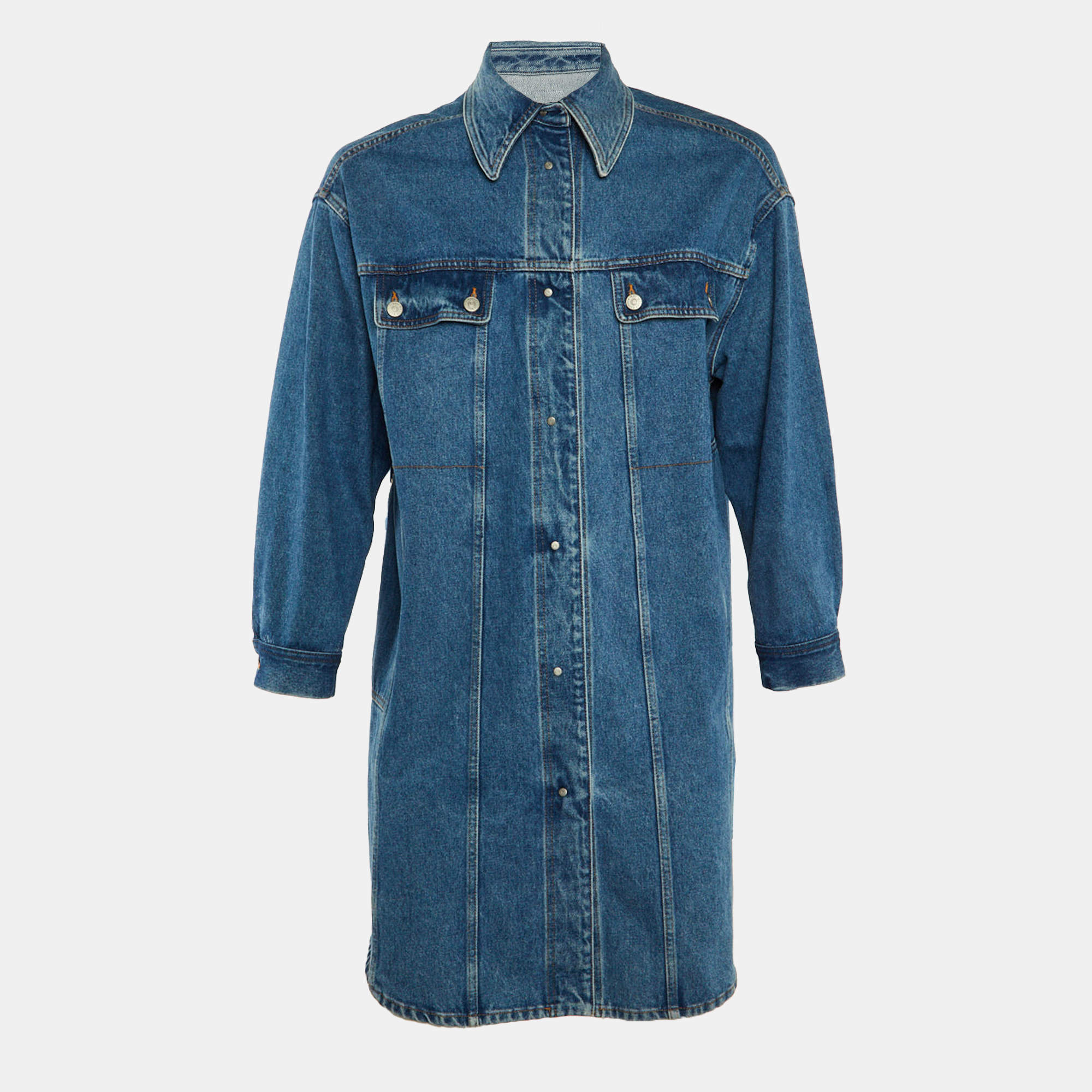 Pre Owned Maison Martin Margiela Blue Denim Reversible Jacket XXS