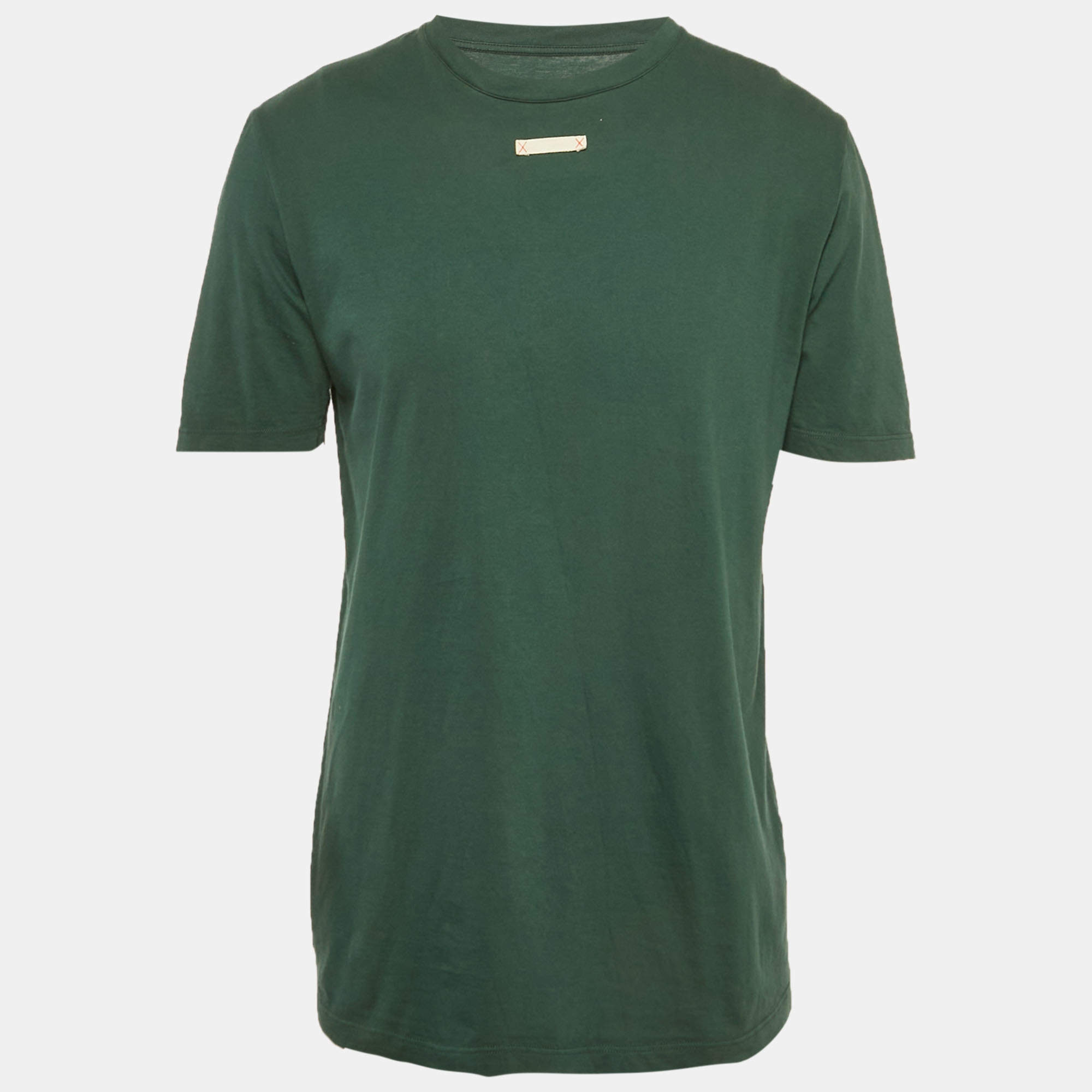 مملوكة مسبقًا Maison Martin Margiela Green Jersey Crewneck T-Shirt S