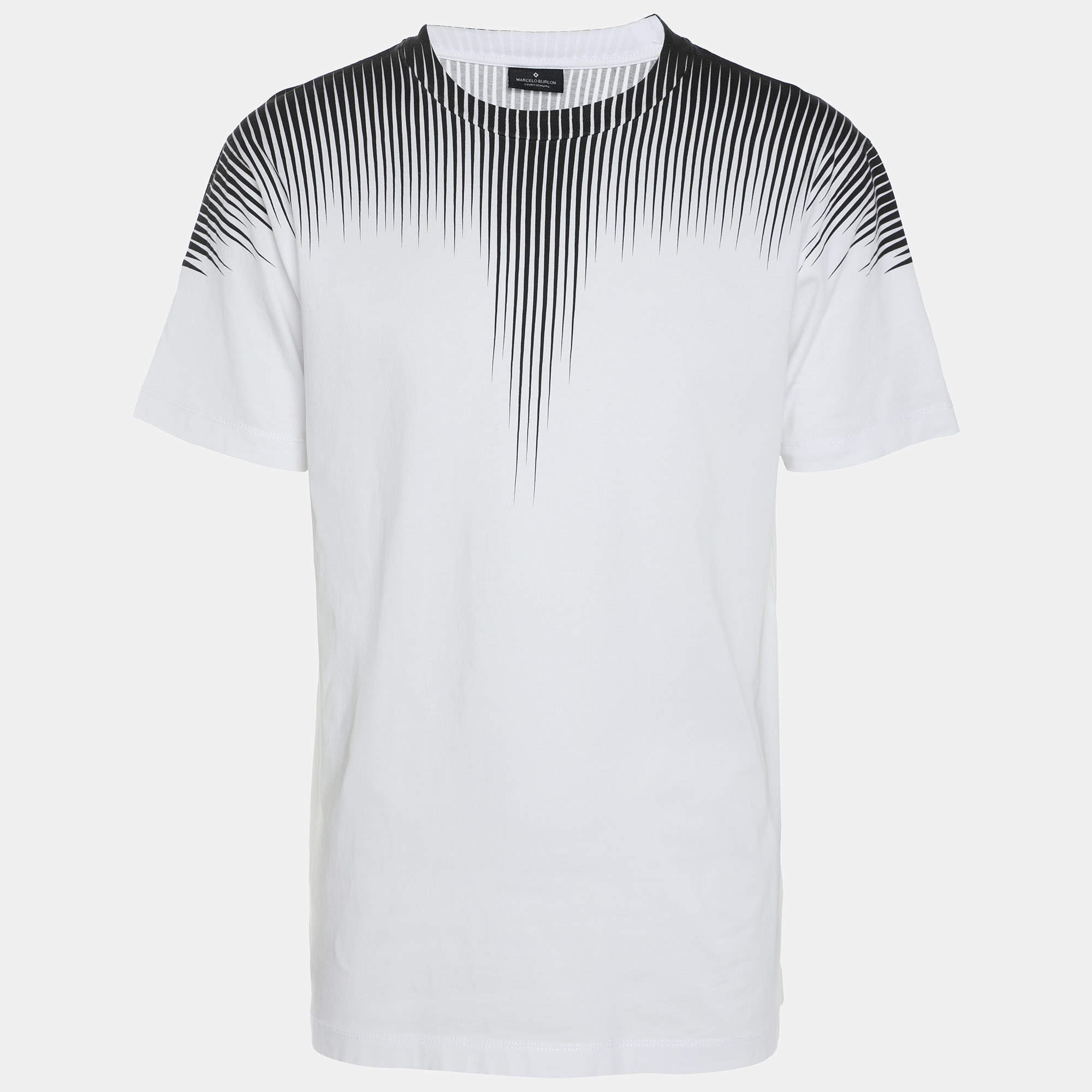 Marcelo Burlon White/Black Cotton T-Shirt S