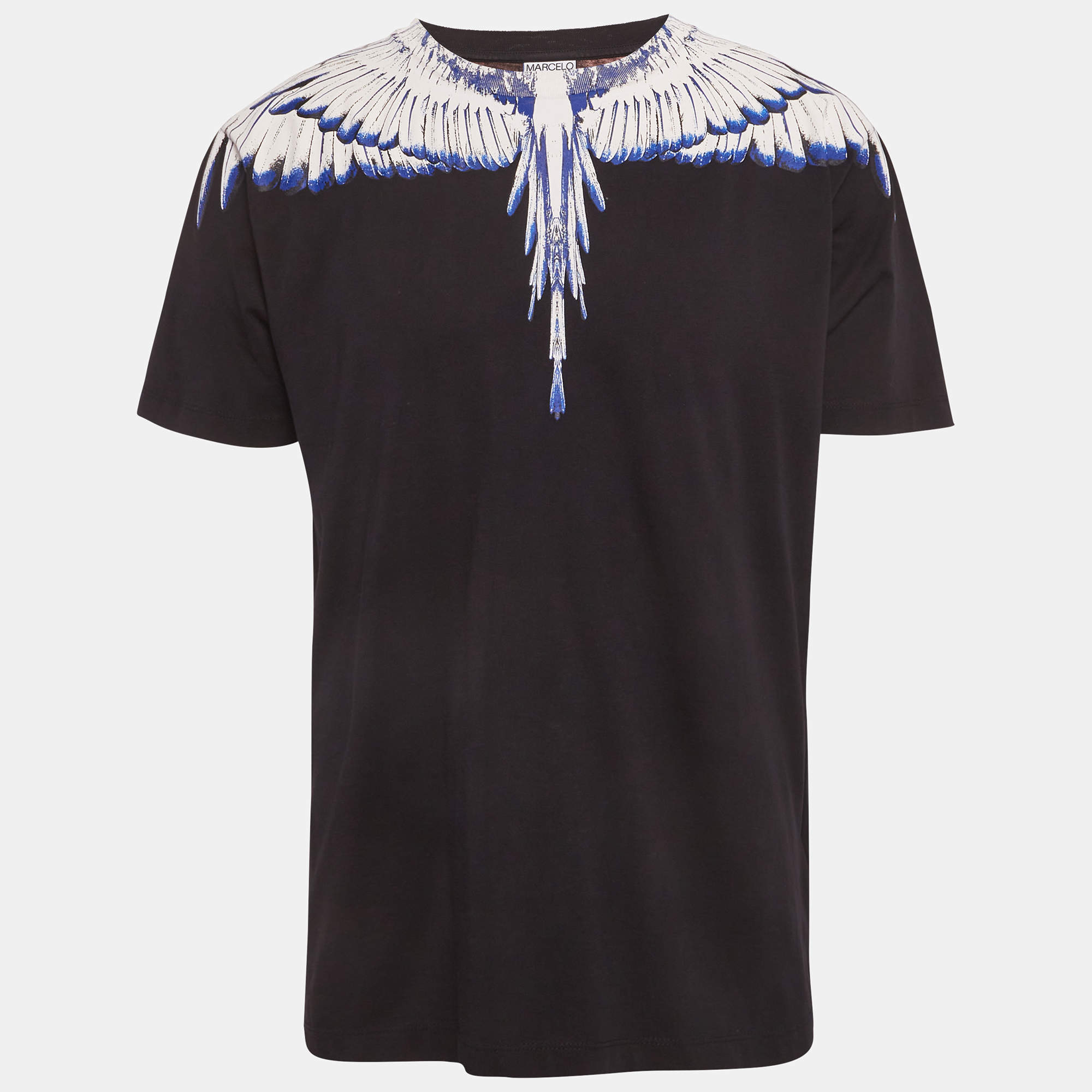 مملوكة مسبقًا Marcelo Burlon County Of Milan Black Icon Wings Print Cotton Crew Neck T-Shirt M