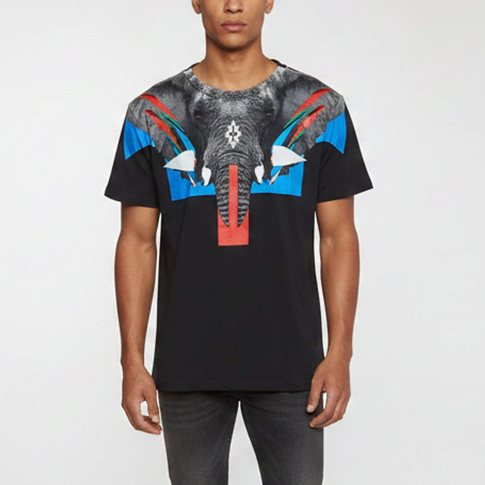 مملوكة مسبقًا Marcelo Burlon Black Renca Elephant Graphic Jersey T-Shirt XS