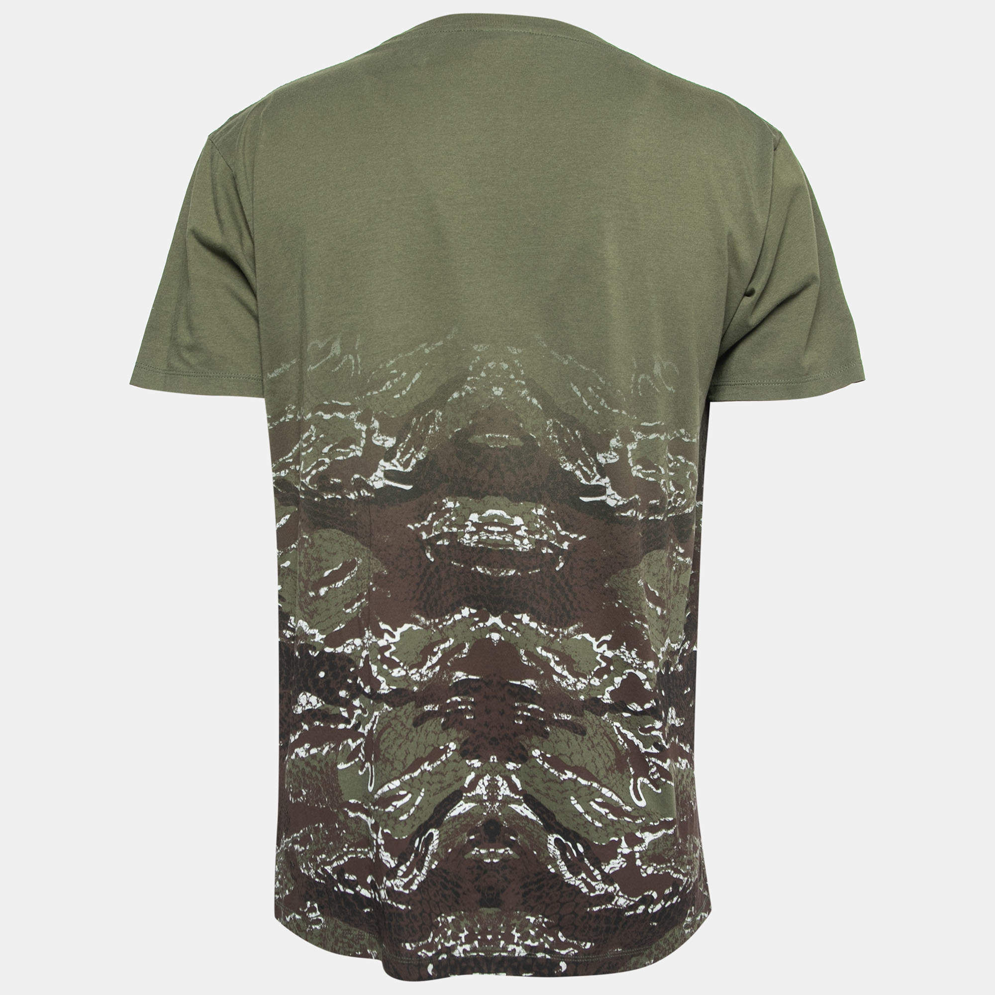 Marcelo Burlon Military Green Coquimbo Print Cotton Crew